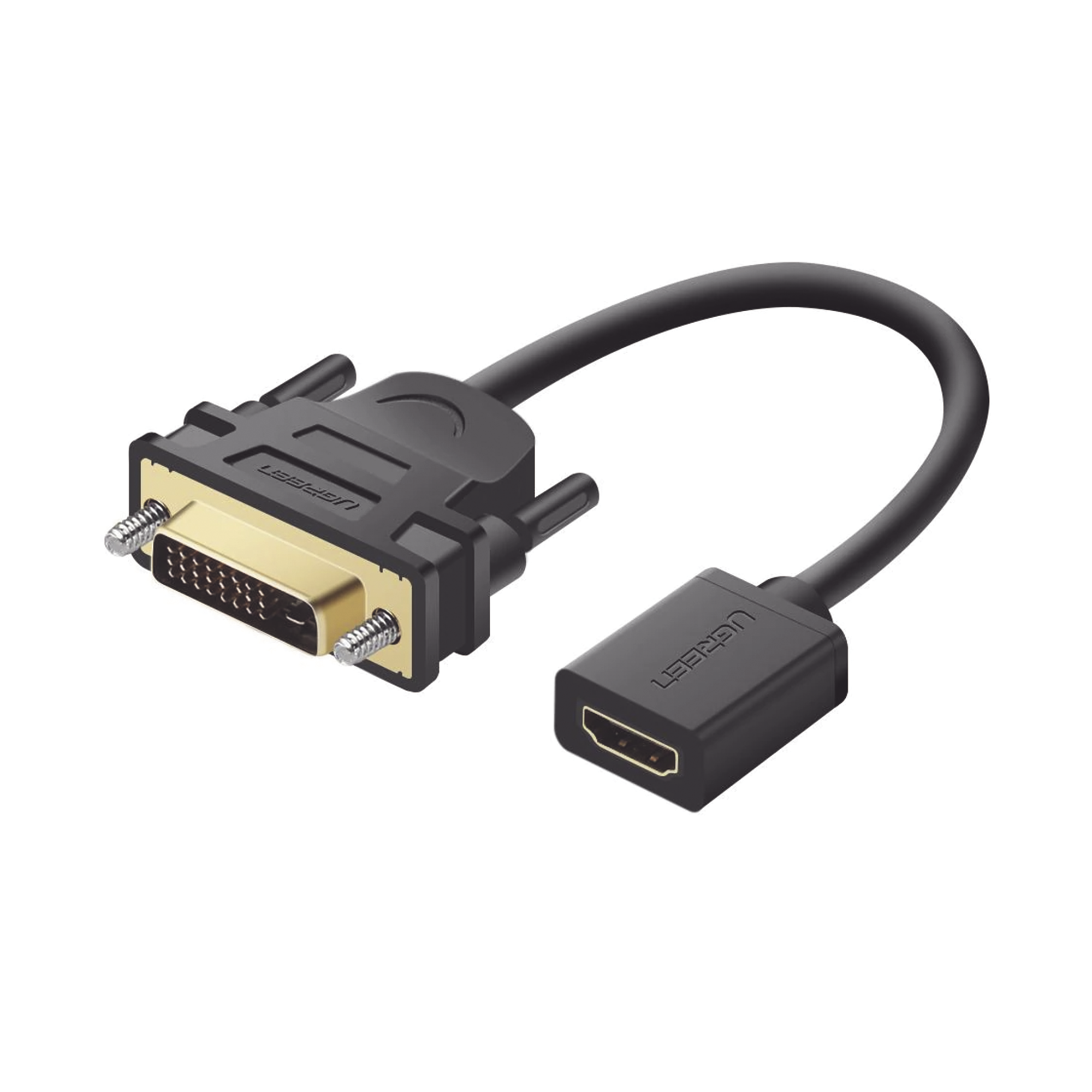 Convertidor DVI Macho a HDMI Hembra | Bidireccional | DVI 24+1 | 1080P@60Hz | Cable de 22 cm (8.66 Pulgadas) | Negro