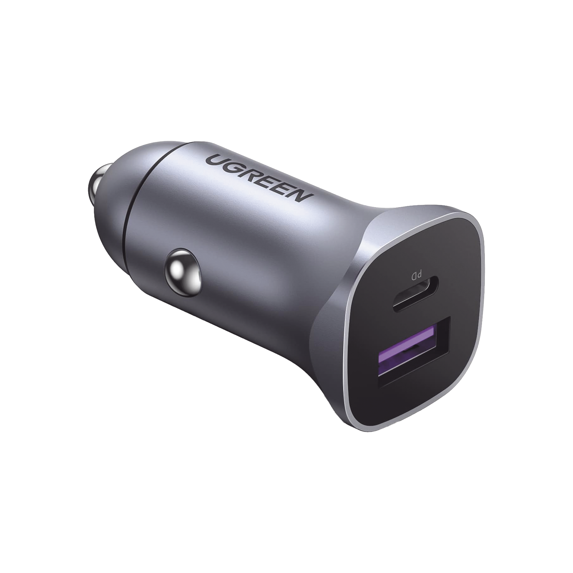 Cargador de Auto 30W | 2 Puertos USB-A y USB-C | Carga Rápida | Compatible con Vehículos de 12 y 24 VCD | PD3.0 QC4.0 SCP PPS | Indicador Led | Diseño Compacto | Chip Inteligente | Caja de Aluminio