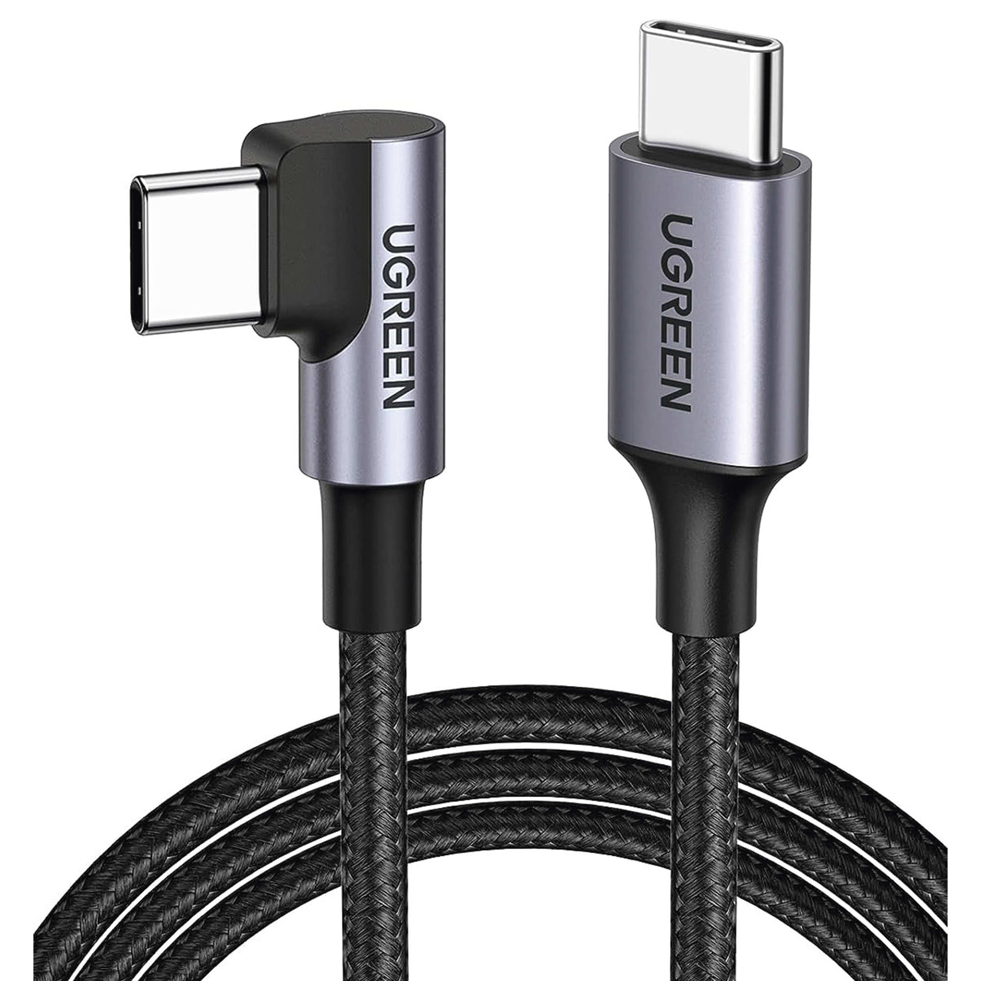 Cable USB-C a USB-C | 1 Metro (3.28 Pies) | Conector con Ángulo Recto de 90° | Carga Rápida de hasta 60W | 480 Mbps | PD3.0 | QC4.0/3.0/2.0 | FPC | AFC | Protección Integrada | Caja de Aluminio | Nylo