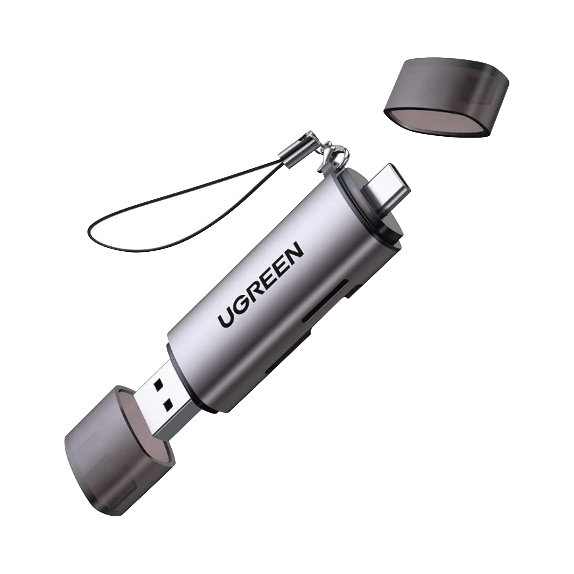 Lector de Tarjetas USB-C + USB-A a MicroSD (TF)/SD | OTG | USB-C 3.1 | 5Gbps | Soporta hasta 2TB | Soporta Windows/Mac OS/Linux/Android | Lectura de Tarjetas Simultánea | Caja de Aluminio 