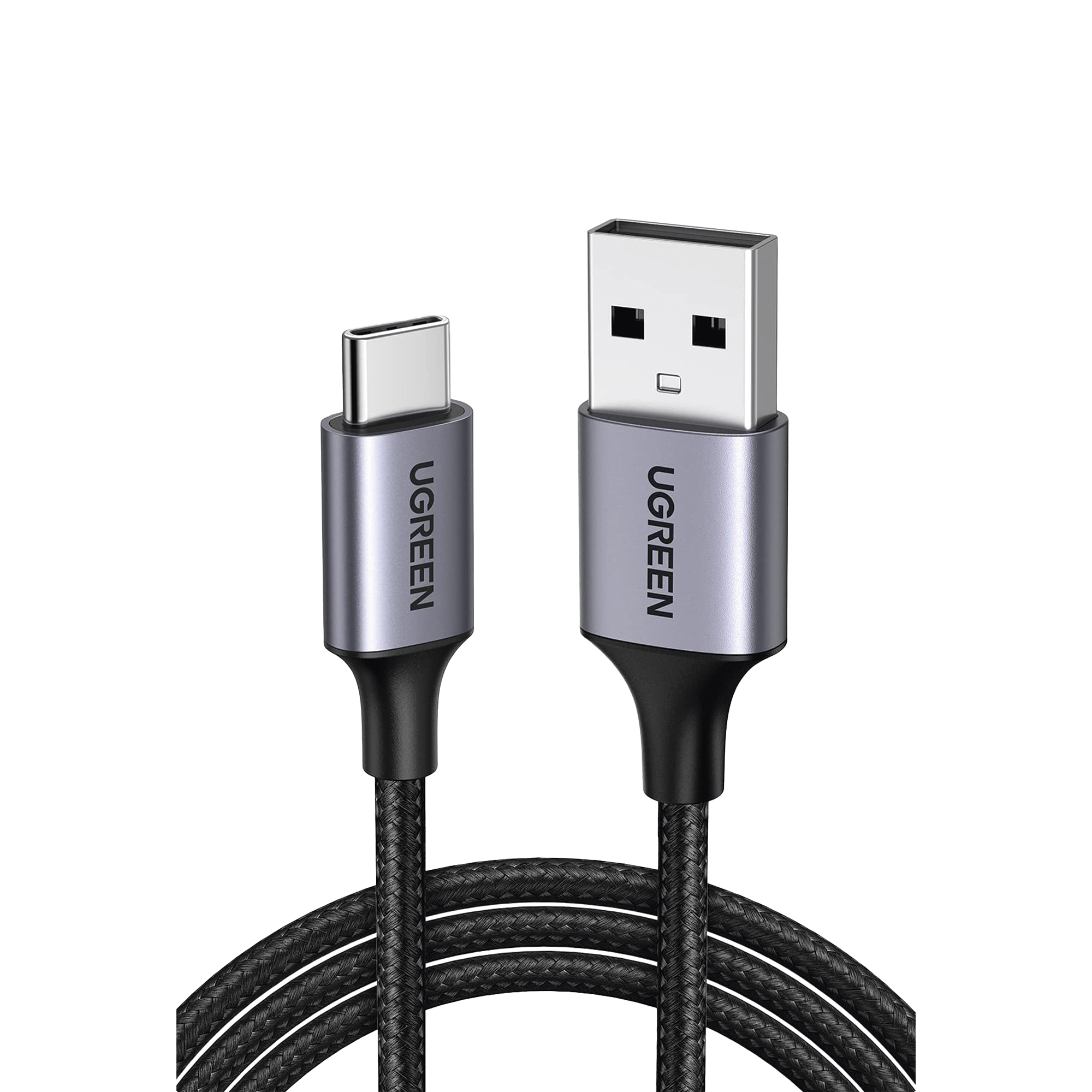 Cable USB-A a USB-C | 1 Metro (3.28 Pies) | Transferencia de Datos de 480 Mbps | Carga Rápida | QC 4.0/3.0/2.0 | FPC | AFC | Protección Integrada | Caja de Aluminio | Nylon Trenzado | Color Negro