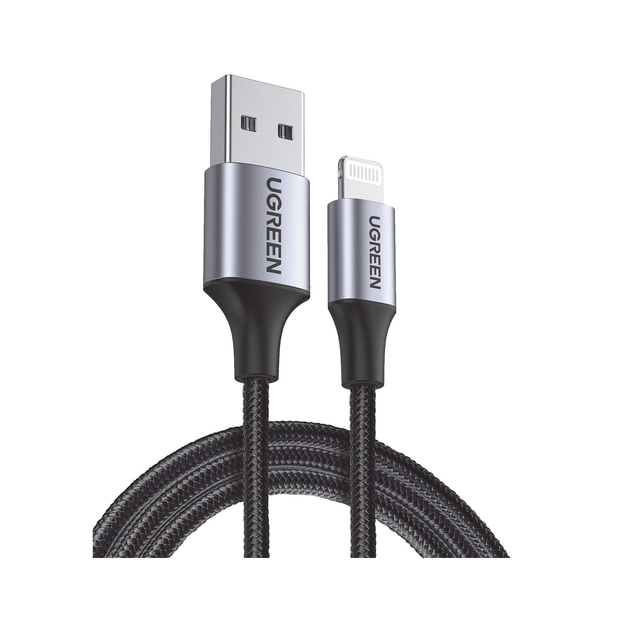 Cable USB-A a Lightning | 1 Metro (3.28 Pies) | Certificado MFi | Carga Rápida 5V/2.4 A | 480 Mbps | Conector C94 | Adecuado para iPhone iPad y iPod | Protección Integrada | Caja de Aluminio | Nylon