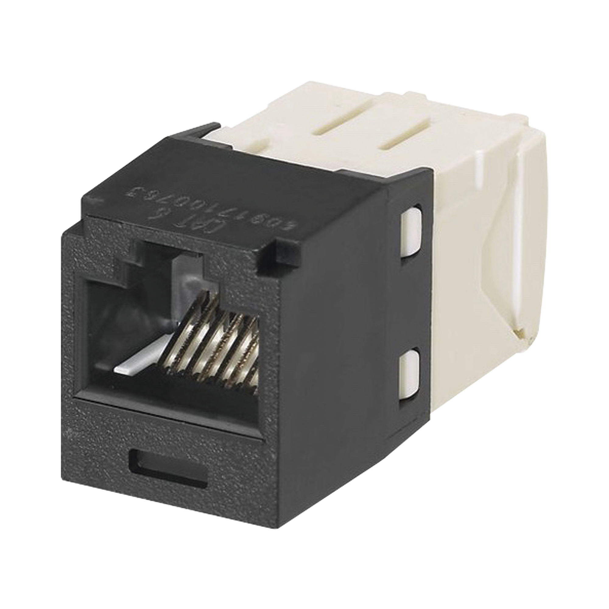 Conector Jack RJ45 Estilo TG Mini-Com Categoría 6 de 8 Posiciones y 8 Cables Color Negro