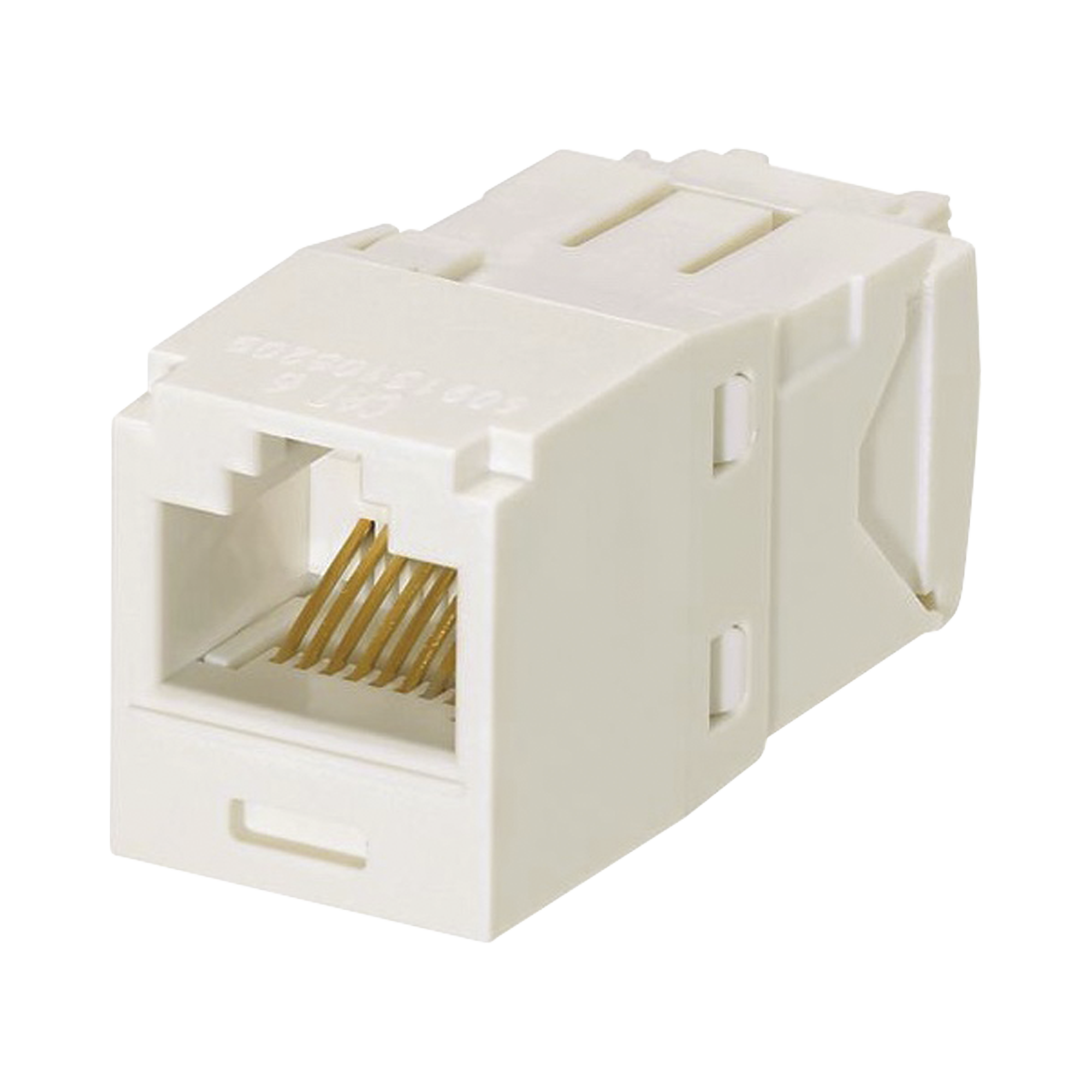 Conector Jack RJ45 Estilo TG Mini-Com Categoría 6 de 8 Posiciones y 8 Cables Color Blanco Mate