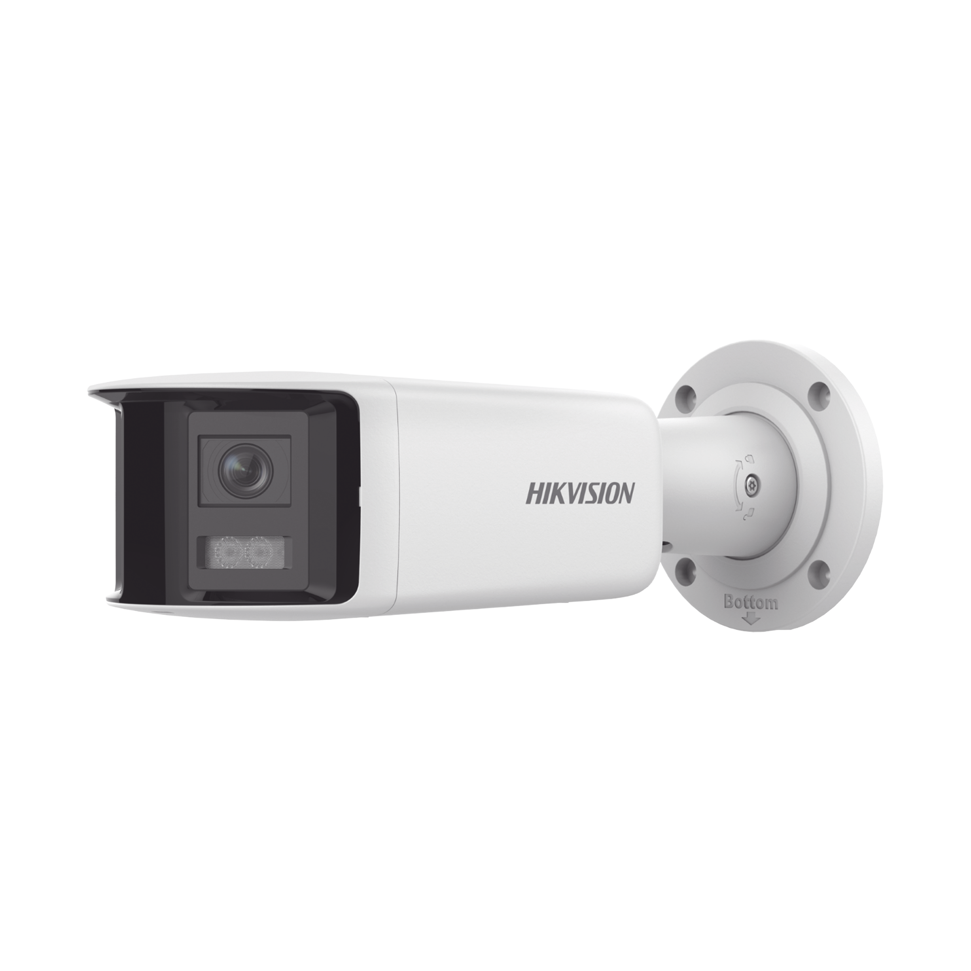 [FlexVu] [PROTECCIÓN ACTIVA] Bala IP Panorámica 4 Megapixel / 2 Lentes 2.8 mm (180°) / Imagen a Color 24/7 (ColorVu) / PoE / WDR 130° / IP67 / ACUSENSE / Luz Estroboscópica y Alarma Audible / 40 mts L