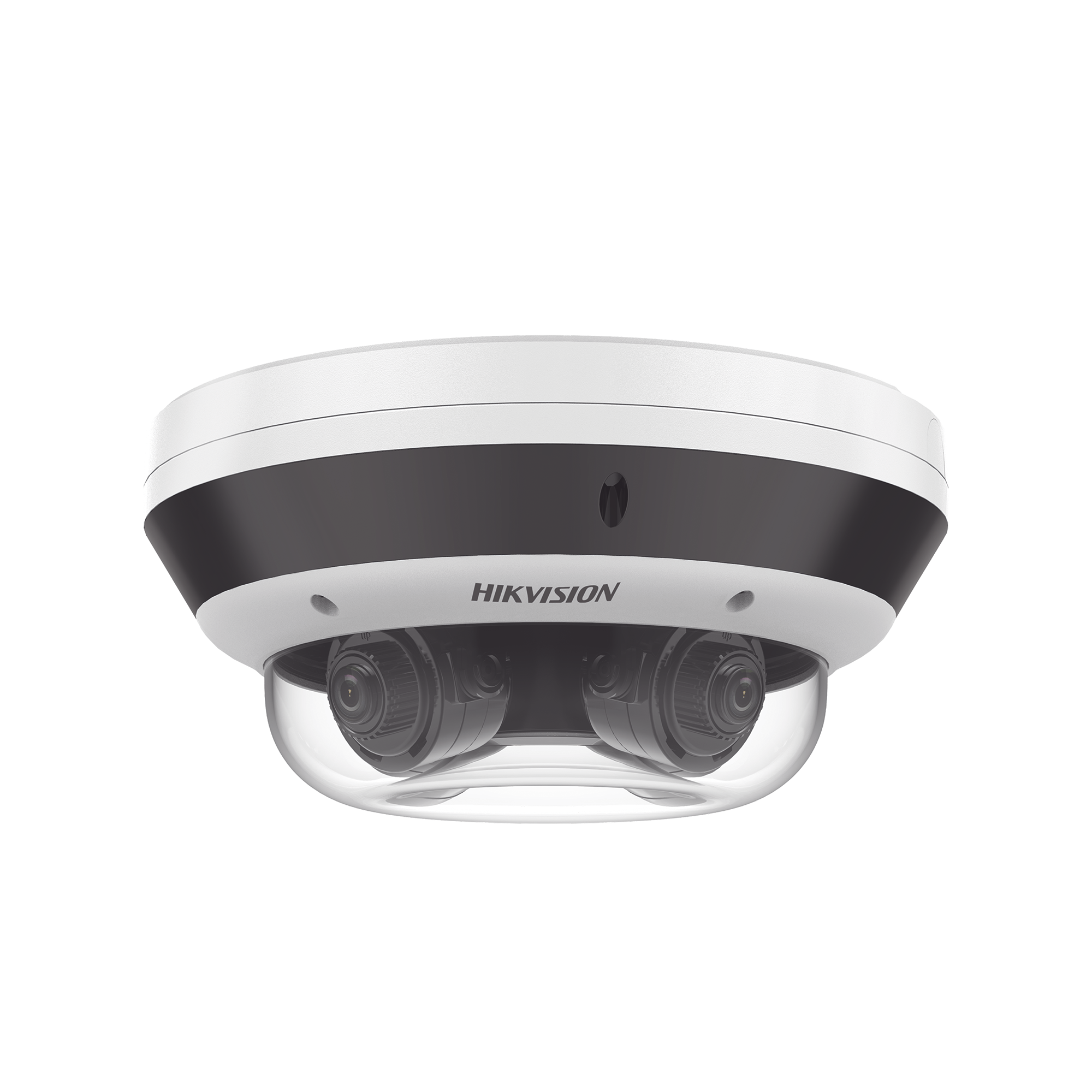 PanoVu Series / Vista Panorámica 360º / 4 Lentes Mot. 2.8 a 8 mm (4 Megapixel por Lente) / 16 Megapixel en Total / WDR 120 dB / DARKFIGHTER / Exterior IP67 / IK10 / PoE+ / 30 mts IR / Micro SD