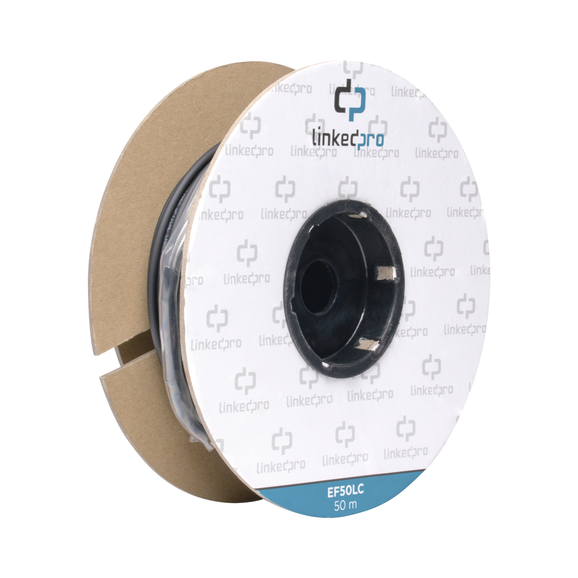 Carrete de Fibra Óptica Monomodo con Conectores LC-LC Duplex Reforzada con Kevlar de 50 Metros (164.04 Pies) Para Instalaciones Subterráneas por Tubería