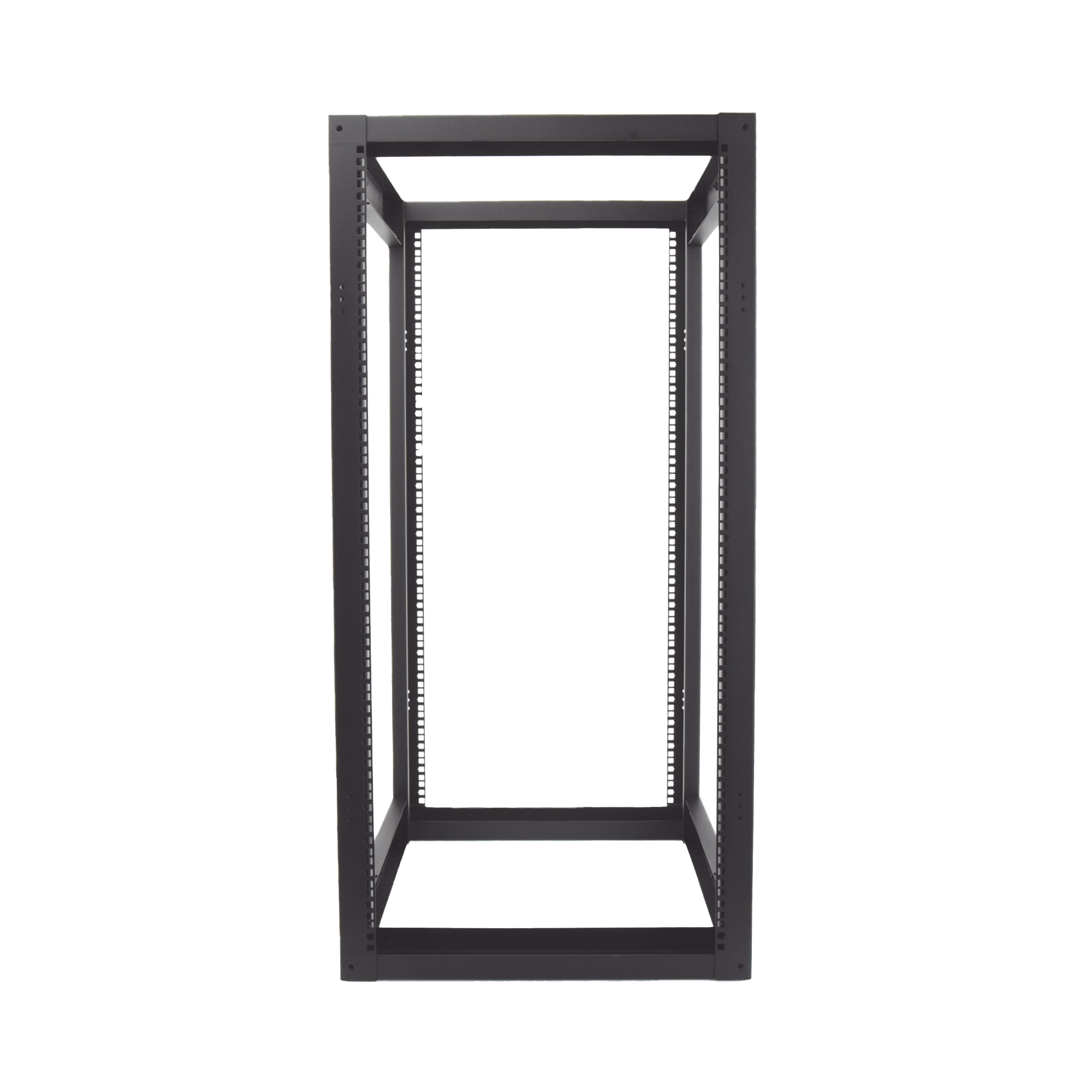 Rack Estándar 19" de 4 Postes Acero 24 Unidades Profundidad Ajustable.