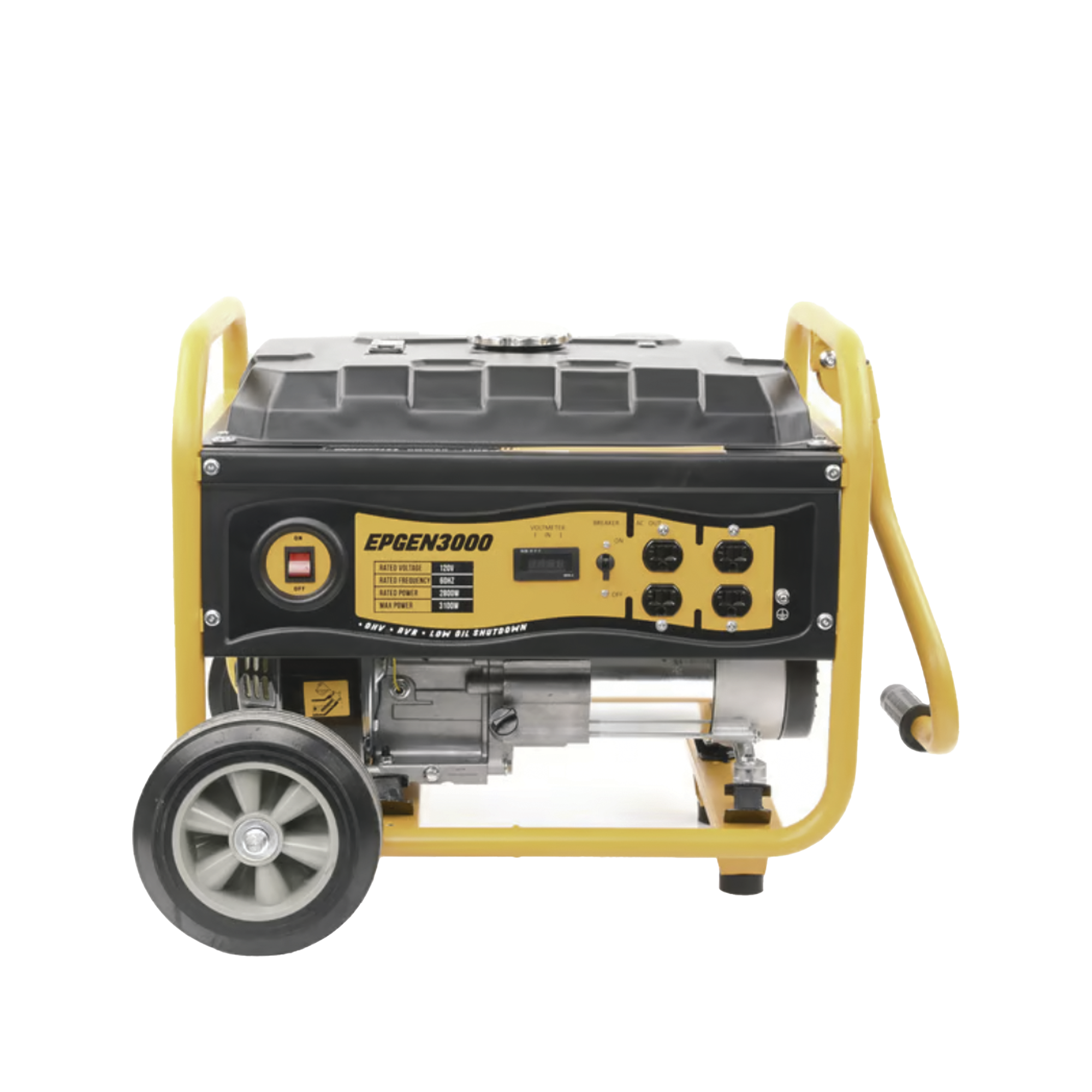 Generador a Gasolina / Planta de Emergencia 3kW (7HP) 110Vca Encendido de Jalón Jaula con Ruedas para Fácil Traslado