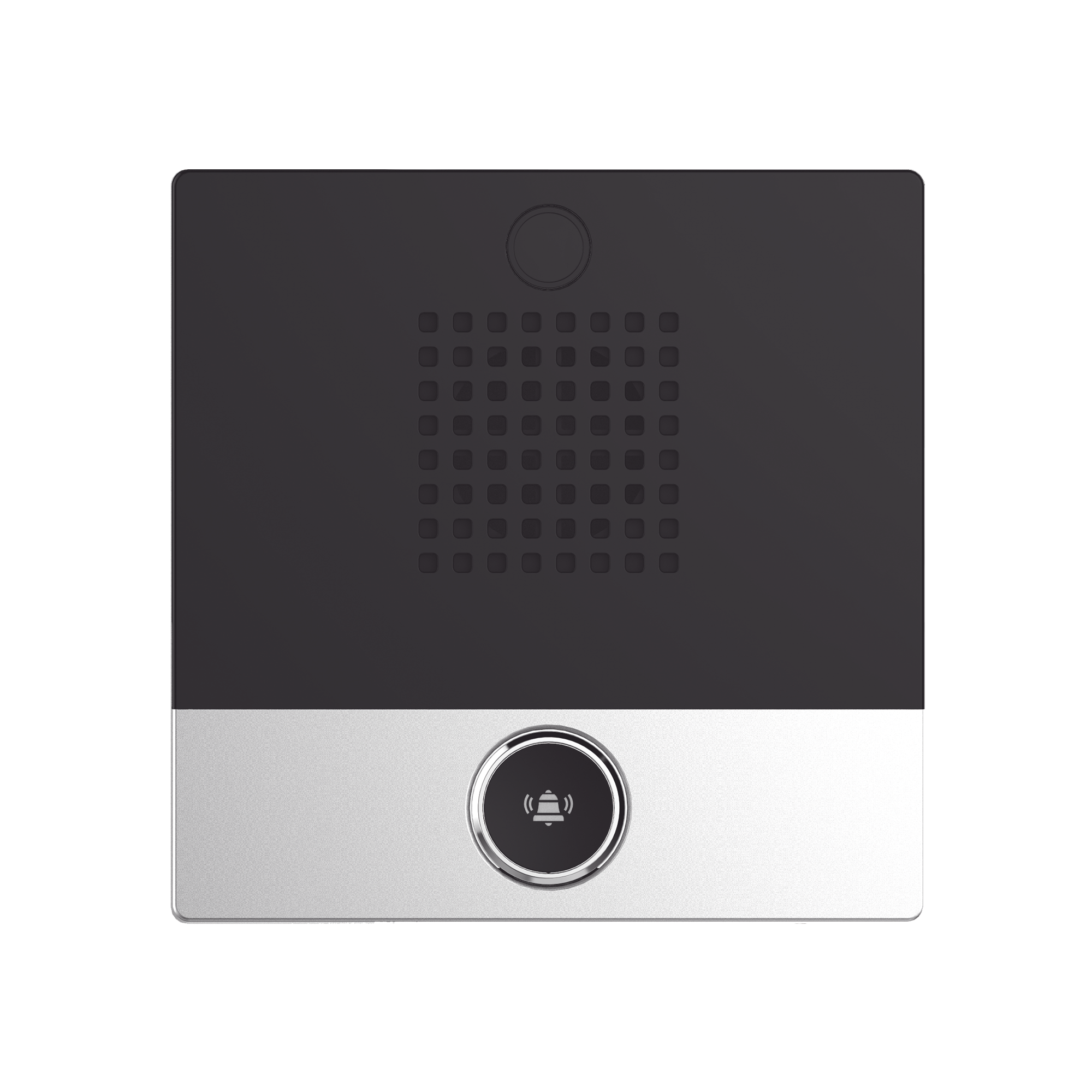 Mini Intercomunicador para hotelería y hospitales con diseño elegante PoE 1 botón 1 relevador integrado de salida y entrada.