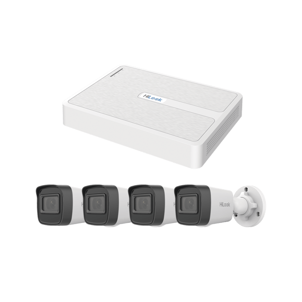 Kit IP 2 Megapixel / NVR de 8 Canales con 8 Puertos PoE  / 4 Cámaras IP Bala para Exterior | KIPH4B/2MP