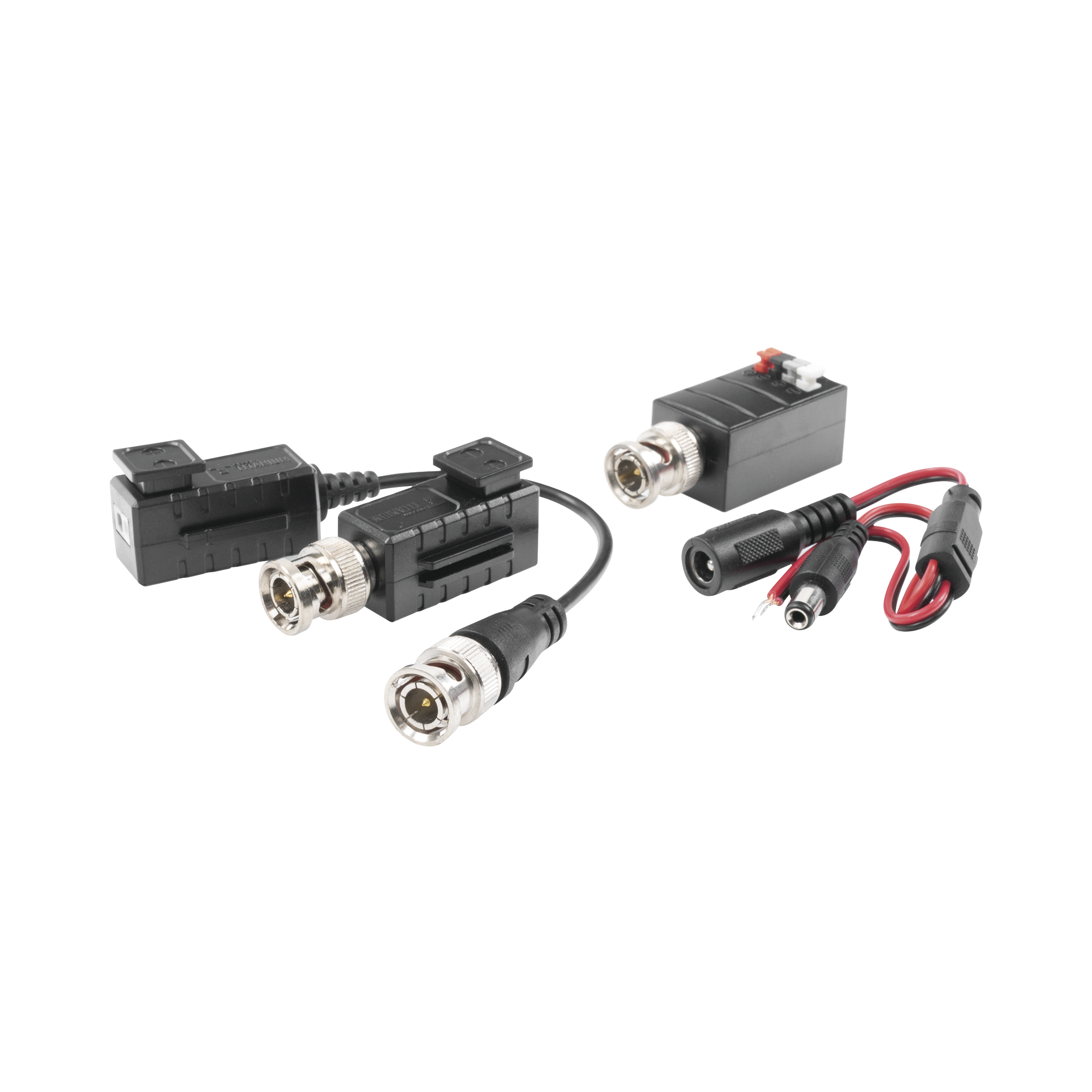 Kit de TRANSCEPTORES DE VIDEO DE LARGO ALCANCE / 320 Metros / Resolución 720P y 1080P / Cat 5e/6 / Compatible con cámaras HD-TVI/CVI/AHD/CVBS / Alimente solo el Receptor / Protección Interconstruida c