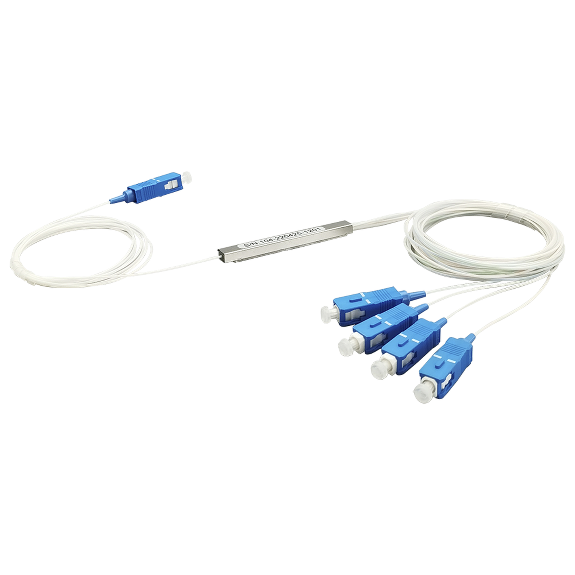 Splitter (Divisor Óptico) tipo PLC de 1x4 conectores SC/UPC