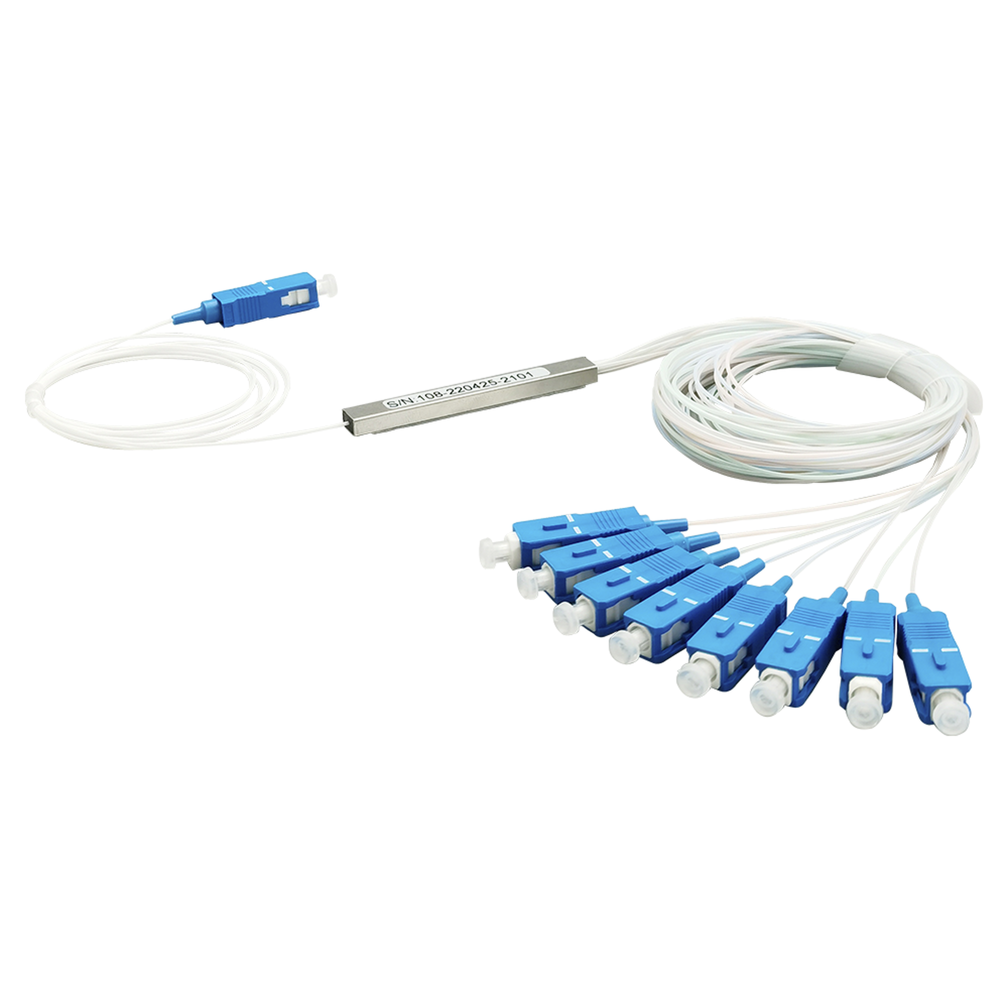 Splitter (Divisor Óptico) tipo PLC de 1x8 conectores SC/UPC