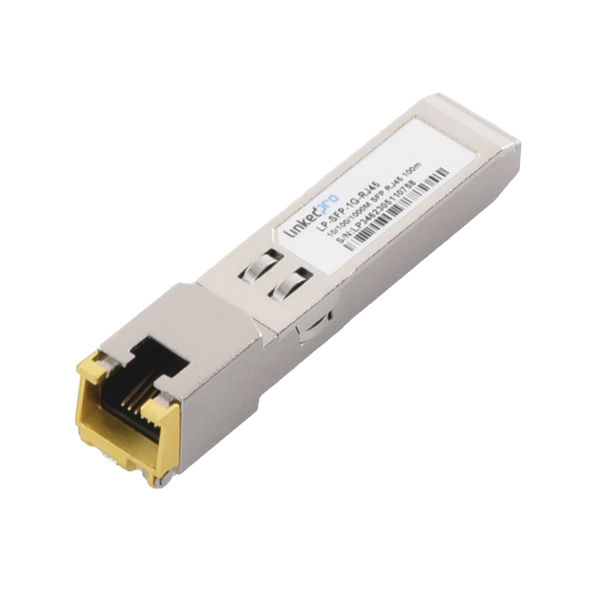 Transceptor Óptico SFP a RJ45 / Auto negociación 10/100/1000 Mbps / Conector RJ45 / 1000BASE-T / Distancia de hasta 100 m.