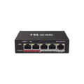 Switch PoE+ / 4 Puertos 10/100 Mbps PoE+ (af / at) / 1 Puerto 10/100 Mbps Uplink / Modo Extendido hasta 250 Metros / 35 Watts