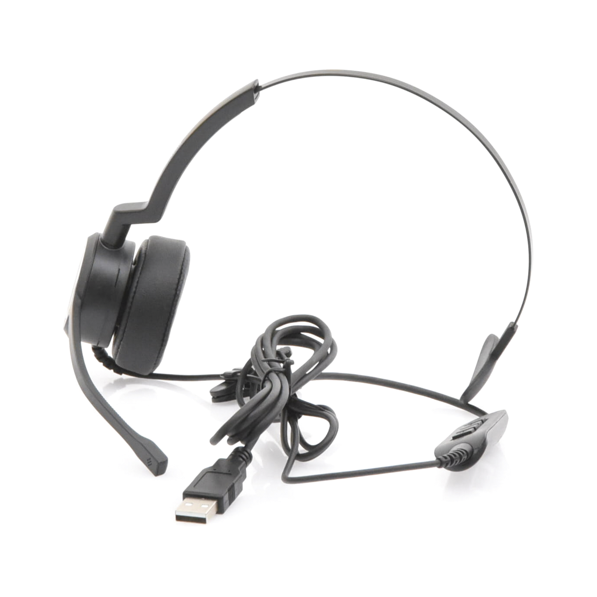 Audífonos USB de Diadema MONO con Audio HD / Micrófono con Cancelación de Ruido / Calidad para uso en Oficina