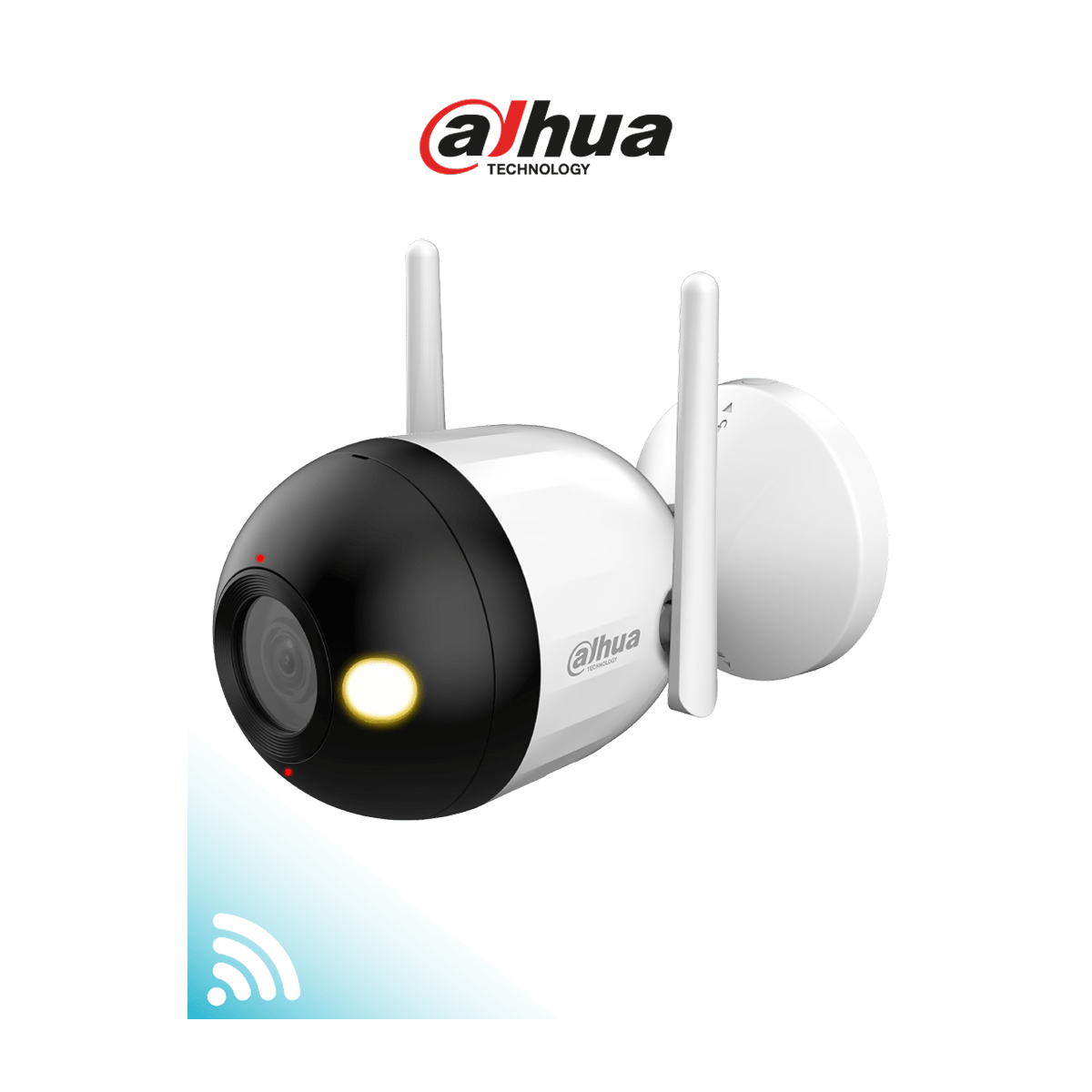 DAHUA DH-F2C-PV - Cámara IP Bullet WiFi de 2 MP/ lente de 2.8 mm. Cuenta con Full Color + iluminación dual inteligente, disuasión activa, audio bidireccional, micrófono y altavoz integrados, 30 m, funciones de IA y resistencia IP67.