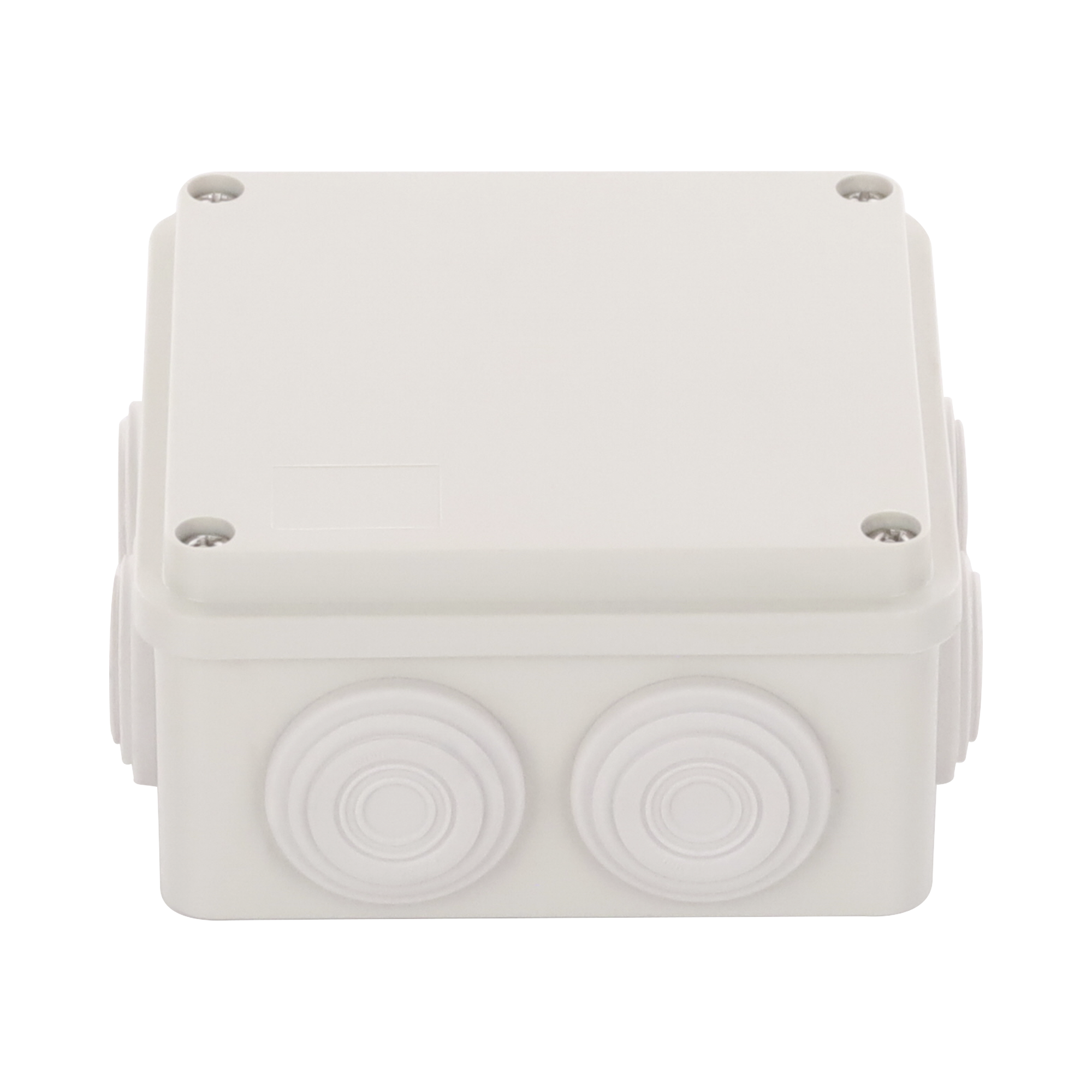 Caja Derivación-Conexión de Plástico (100 X 100 X 54 mm) con 7 Glándulas de Goma. Para Instalaciones Comerciales Residenciales e Industriales. Incluye Tornillería para su Tapa.