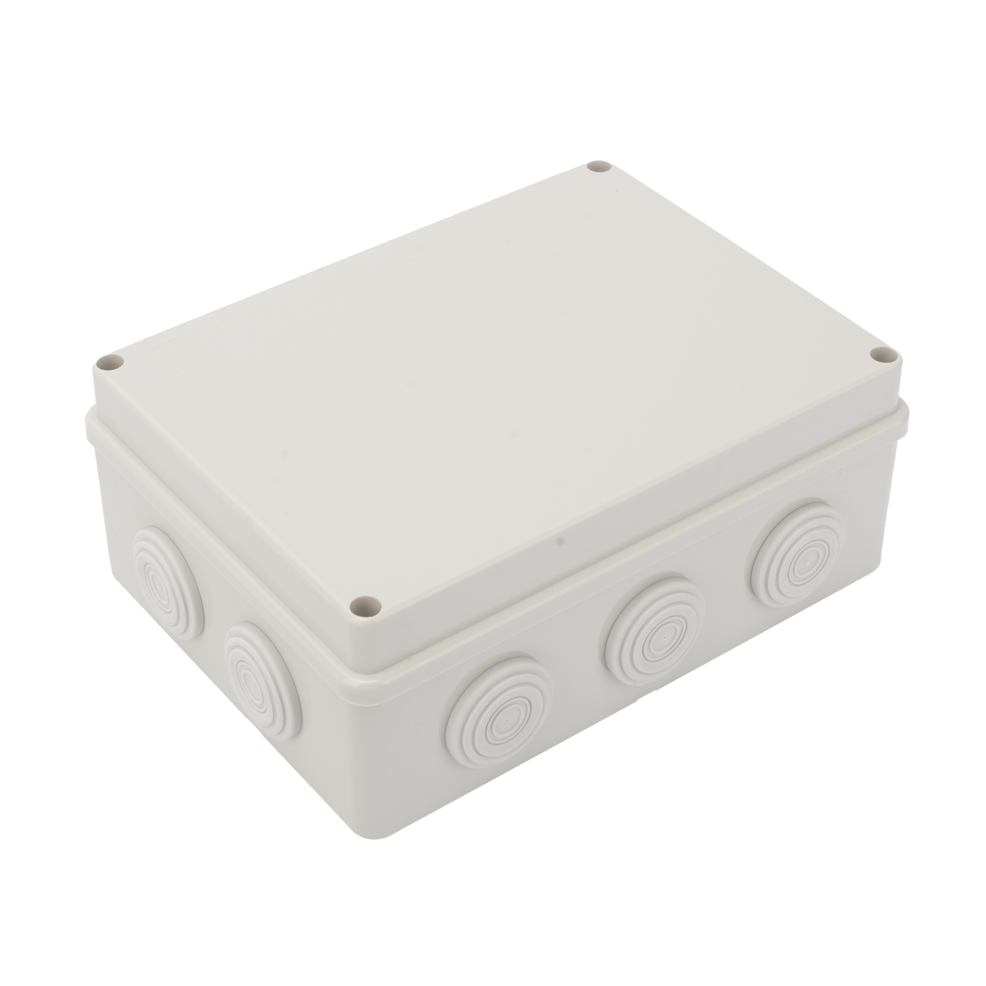 Caja Derivación-Conexión de Plástico (140 X 190 X 76 mm) con 10 Glándulas de Goma. Para Instalaciones Comerciales Residenciales e Industriales. Incluye Tornillería para su Tapa. Funciona También como