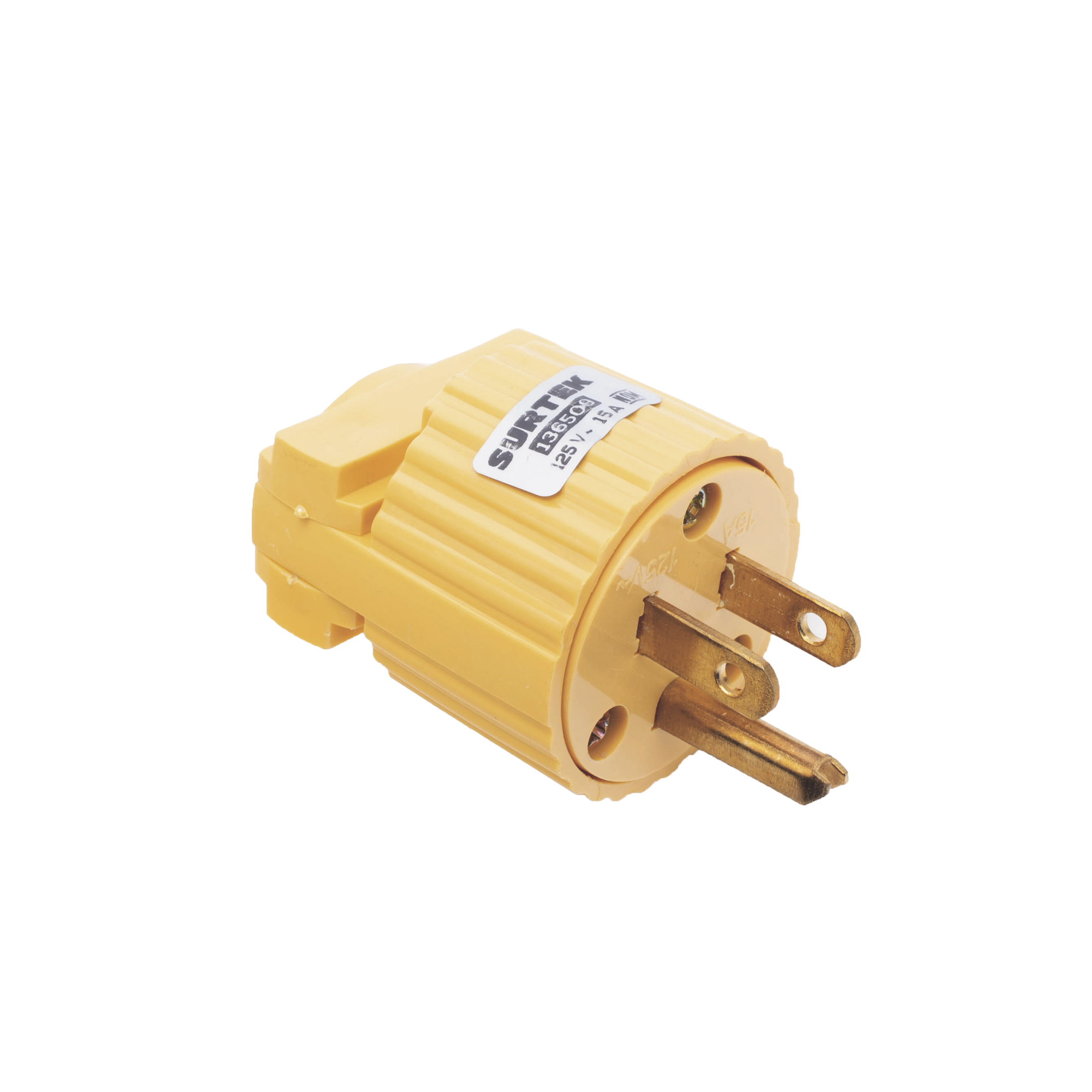 Clavija con Abrazadera Plástica Aterrizada / 127 V CA 15 A Max. / Fabricada en Plastico ABS.