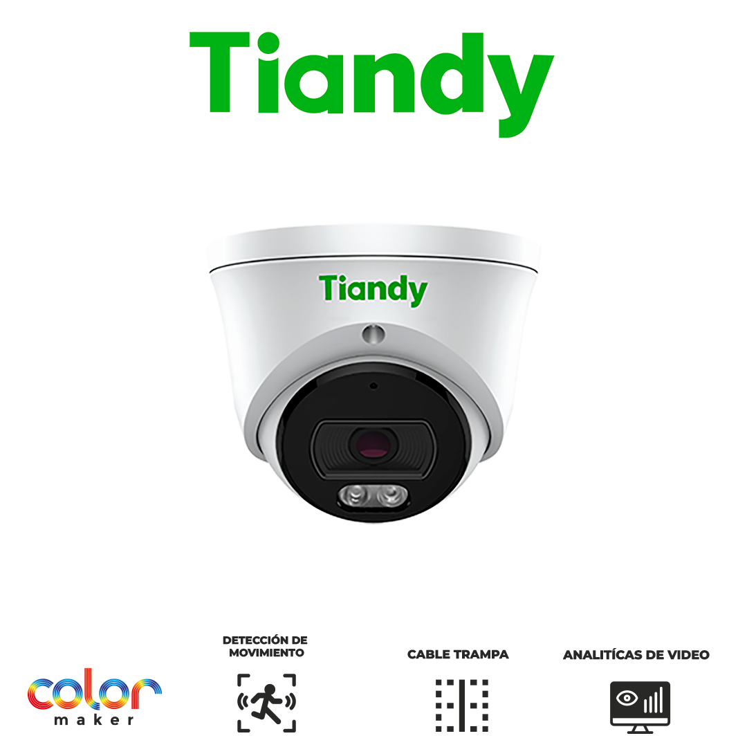 4MP LITE COLORMAKER Cámara torre lente fijo - 2.8mm - DORI 56m - Metal y Policarbonato - Micrófono - PoE - Soporta microSD - IP66