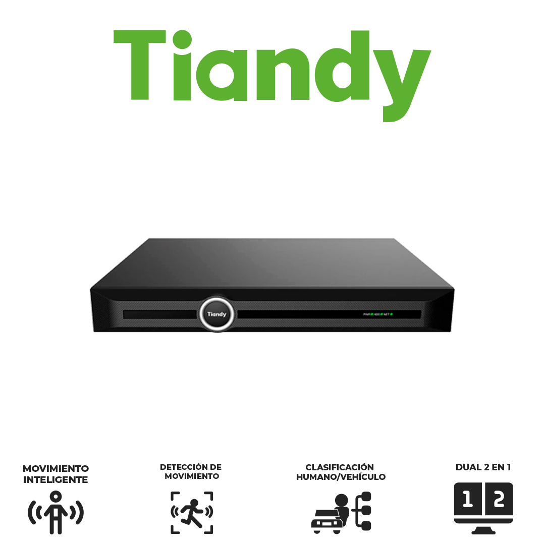 NVR AI 32CH LITE S.265 2HDD - ONVIF - Requiere Switch PoE 10/100/1000 adicional - Max.: 16MP / 160Mbps