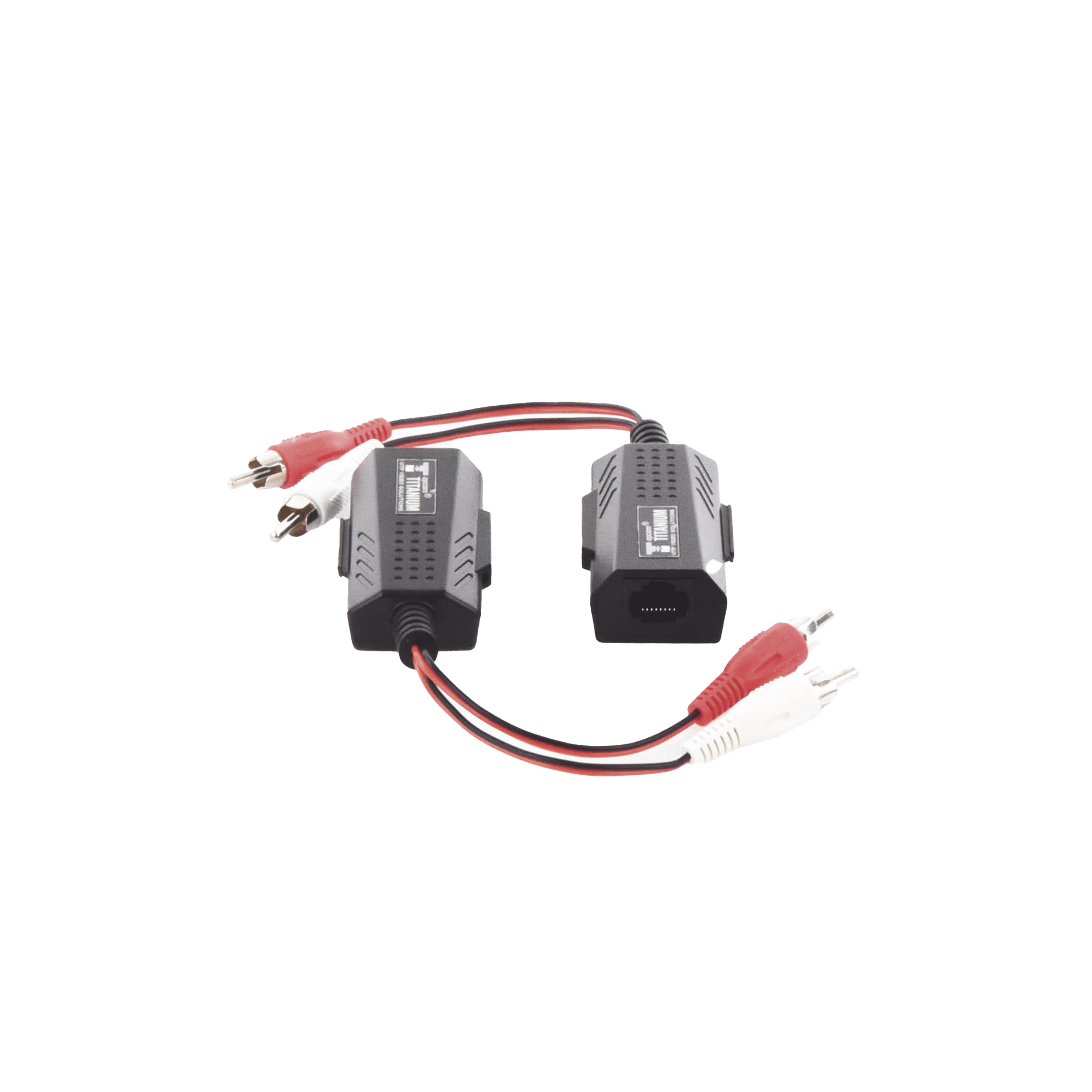 Balun Extensor de Audio Analogo Estereo RCA a RJ45 / Distancia 800 Metros (2625 Pies) / Cable CAT5-6 / Conector 100% Cobre / Protección TVS Calidad Premium
