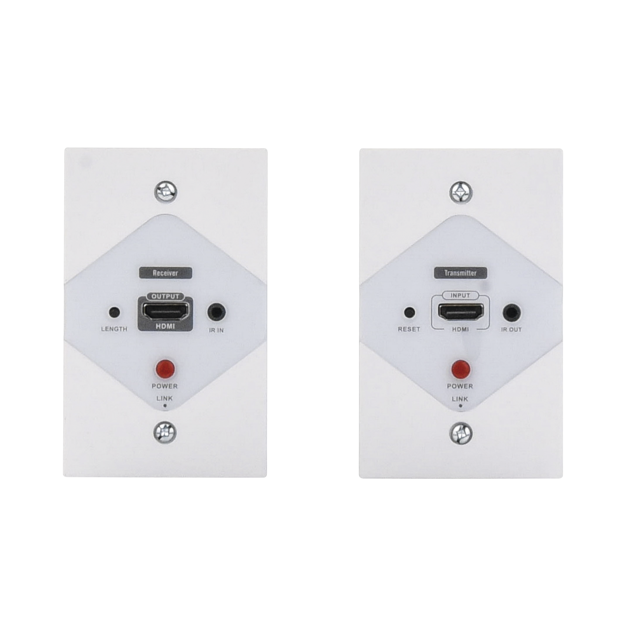 Kit Extensor HDMI en PLACAS DE PARED para distancias de 40 metros / Resolución 1080P @ 60 Hz / Cat 6/6A/ 7 / HDR/ Cero Latencia / Soporta Control Remoto / Placa de pared de 2.74 x 4.49” (tamaño estánd
