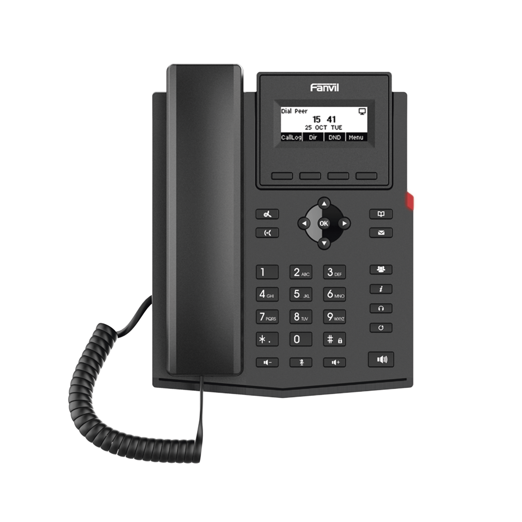Teléfono IP empresarial para 2 lineas SIP con pantalla LCD Códec Opus conferencia de 3 vías PoE.