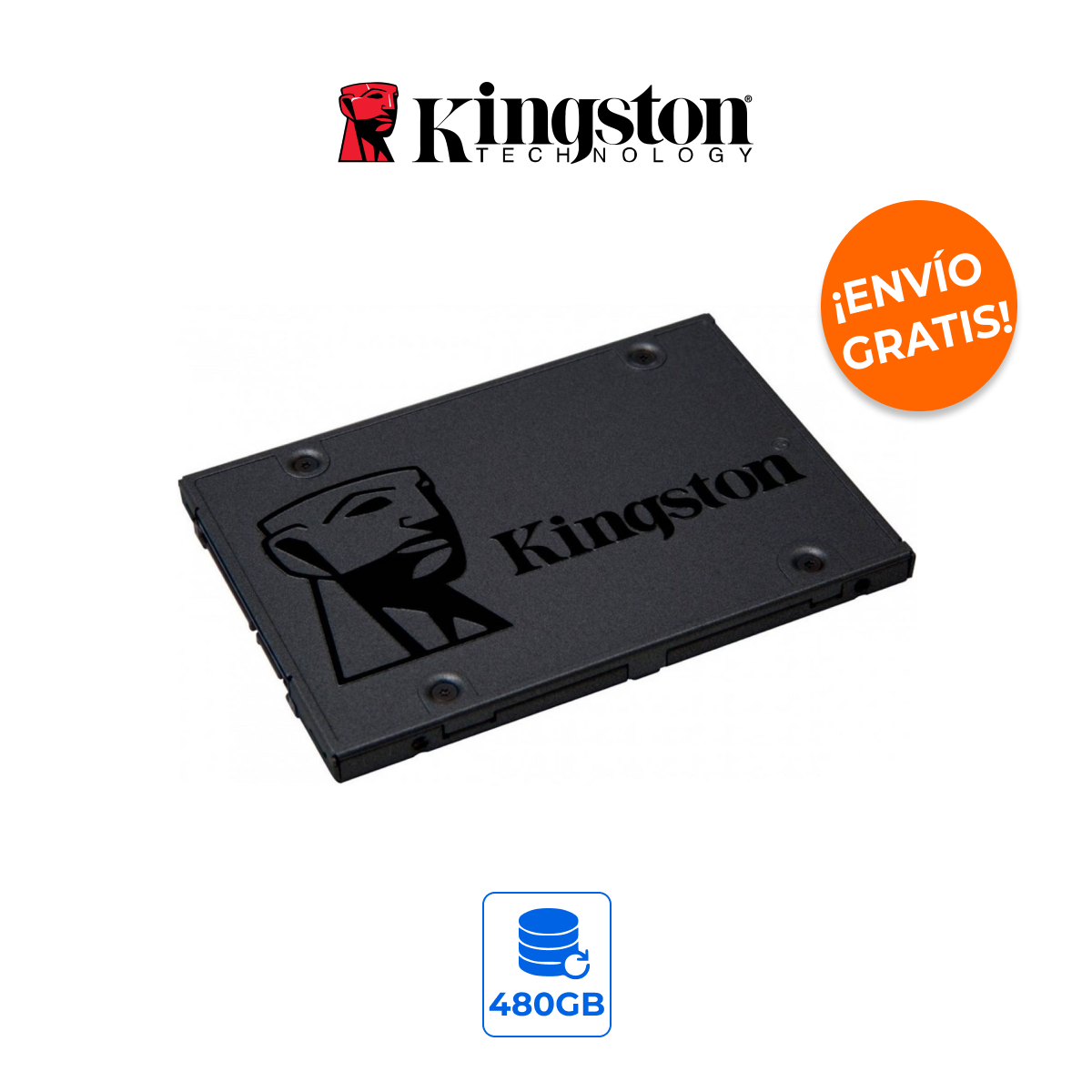 KINGSTON SA400S37/480G Unidad de Estado Sólido A400 480GB SATA III 2.5" de Alta Velocidad
