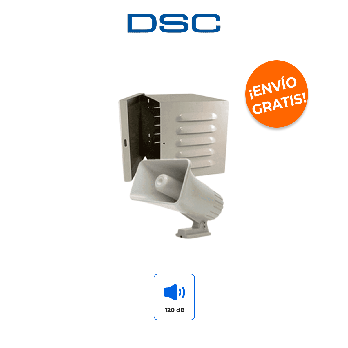 DSC S30WGPAQ Paquete de Sirena Profesional de 30W con Gabinete Metálico de Protección