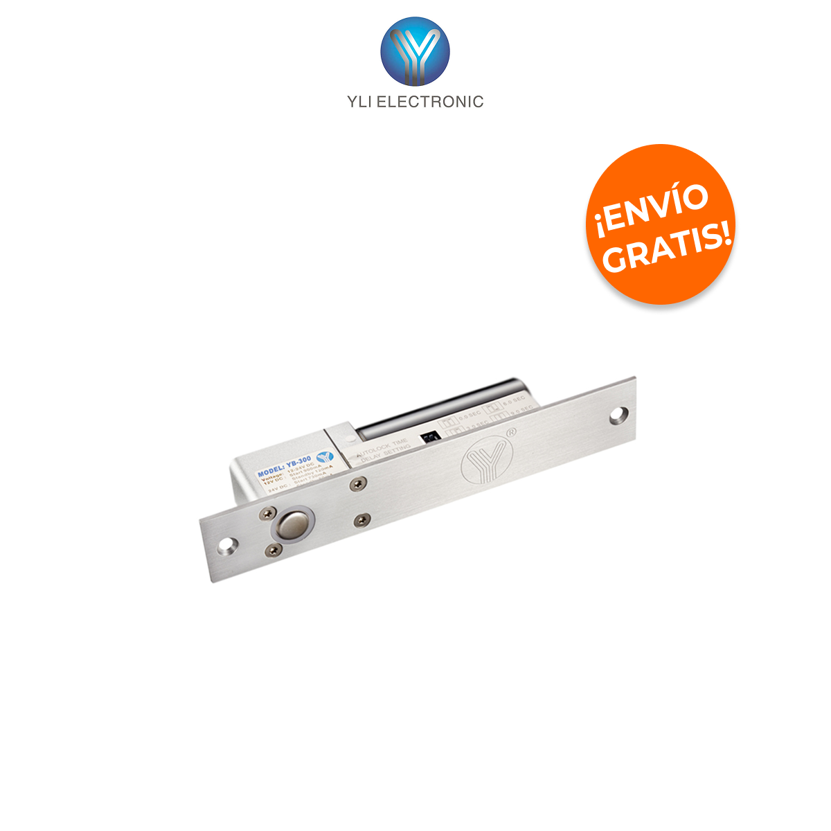 YLI ELECTRONIC YB-300 Cerradura Eléctrica de Perno de 800kg con Retardo Ajustable y Fail Safe