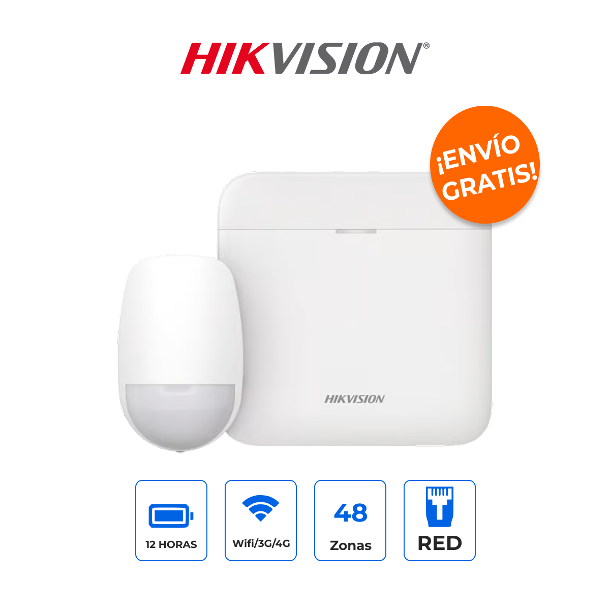 HIKVISION AXPRO-KIT-PIR Kit de Alarma WiFi AX PRO con Sensor de Movimiento e Inteligencia Pro