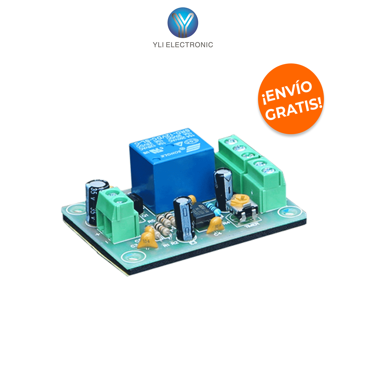 YLI ELECTRONIC PCB-505 Módulo de Relevador con Retardo de Tiempo Ajustable 0-30s