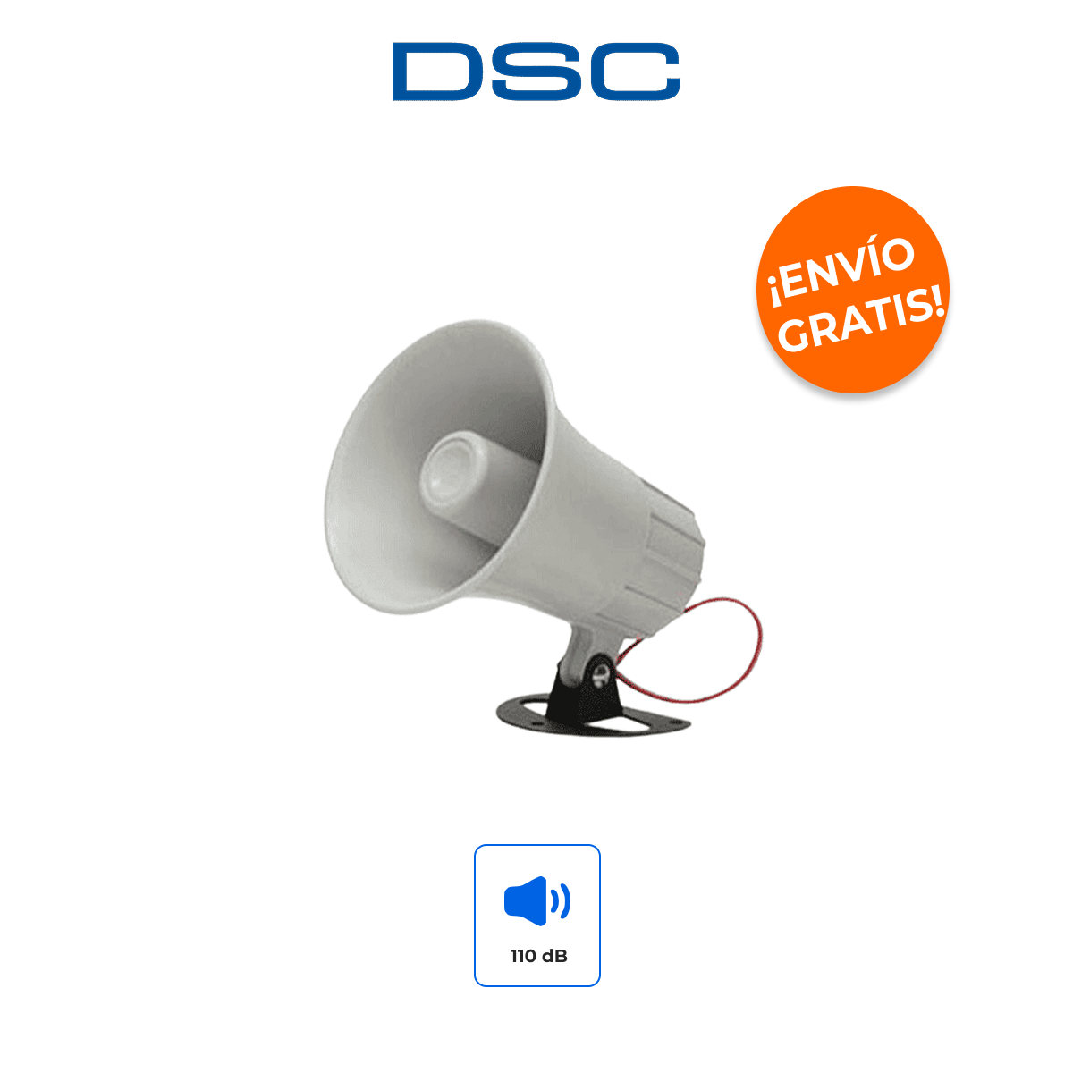 DSC SD-20W Sirena Cableada de 20W y 110dB con Doble Tono para Alarma y Fuego