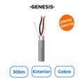 GENESIS 2214-1109/1000 Bobina 305m Cable 2x18 AWG Blindado 100% Cobre con Certificación Riser