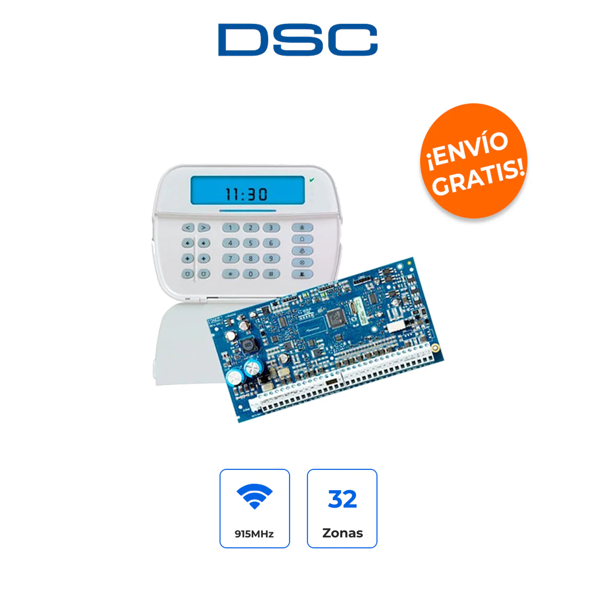 DSC HS2032CLC2SPA Kit de Alarma PowerSeries NEO 32 Zonas con Teclado de Iconos HS2ICN