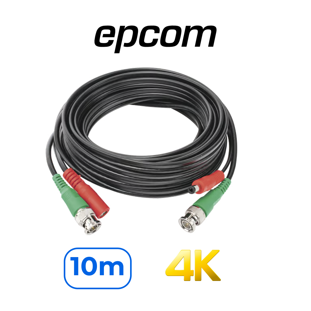 Epcom 100% Cobre DIY-10M-HD Cable Siamés Prearmado BNC y Alimentación 10m
