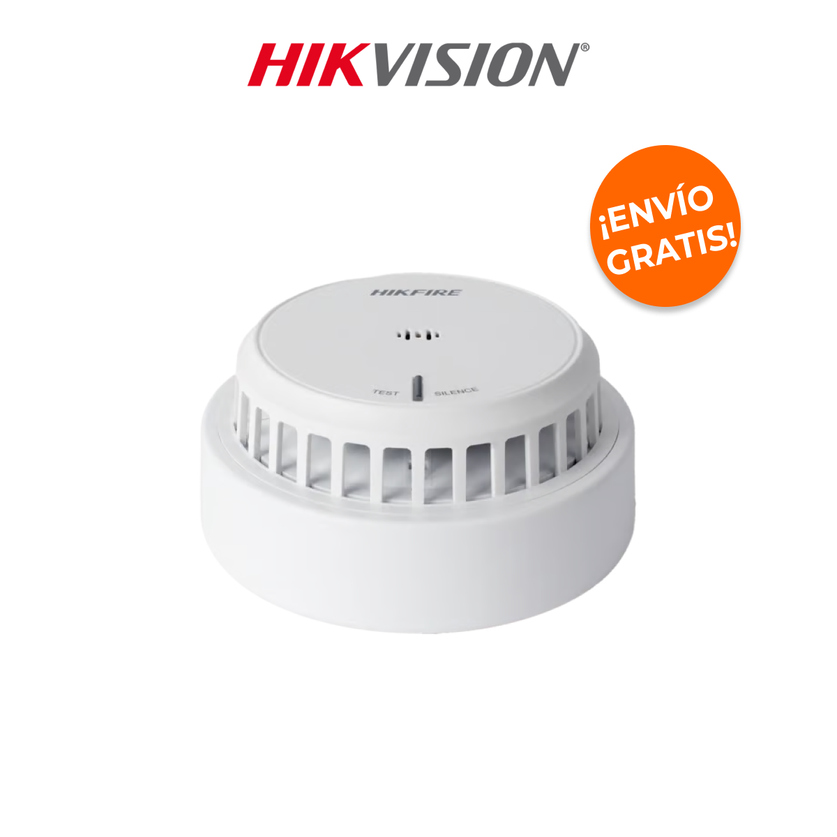 HIKVISION HF-S2 (HikFire) Detector de Humo Óptico con Sirena 85dB y Salida de Alarma
