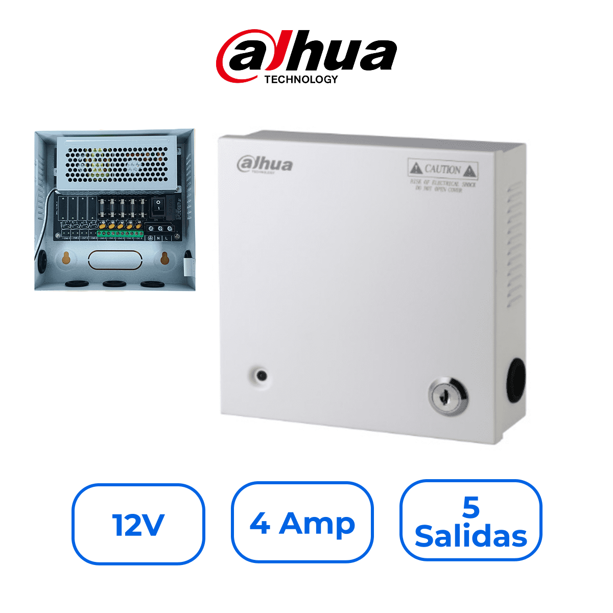 Dahua DH-PFM340-5CH Fuente de Poder Distribuidora 12V 4A 5 Canales