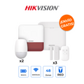 HIKVISION DS-PWA48-KSV2(R) Kit de Alarma AX PRO Plus con 6 Sensores y Sirena Estrobo Roja