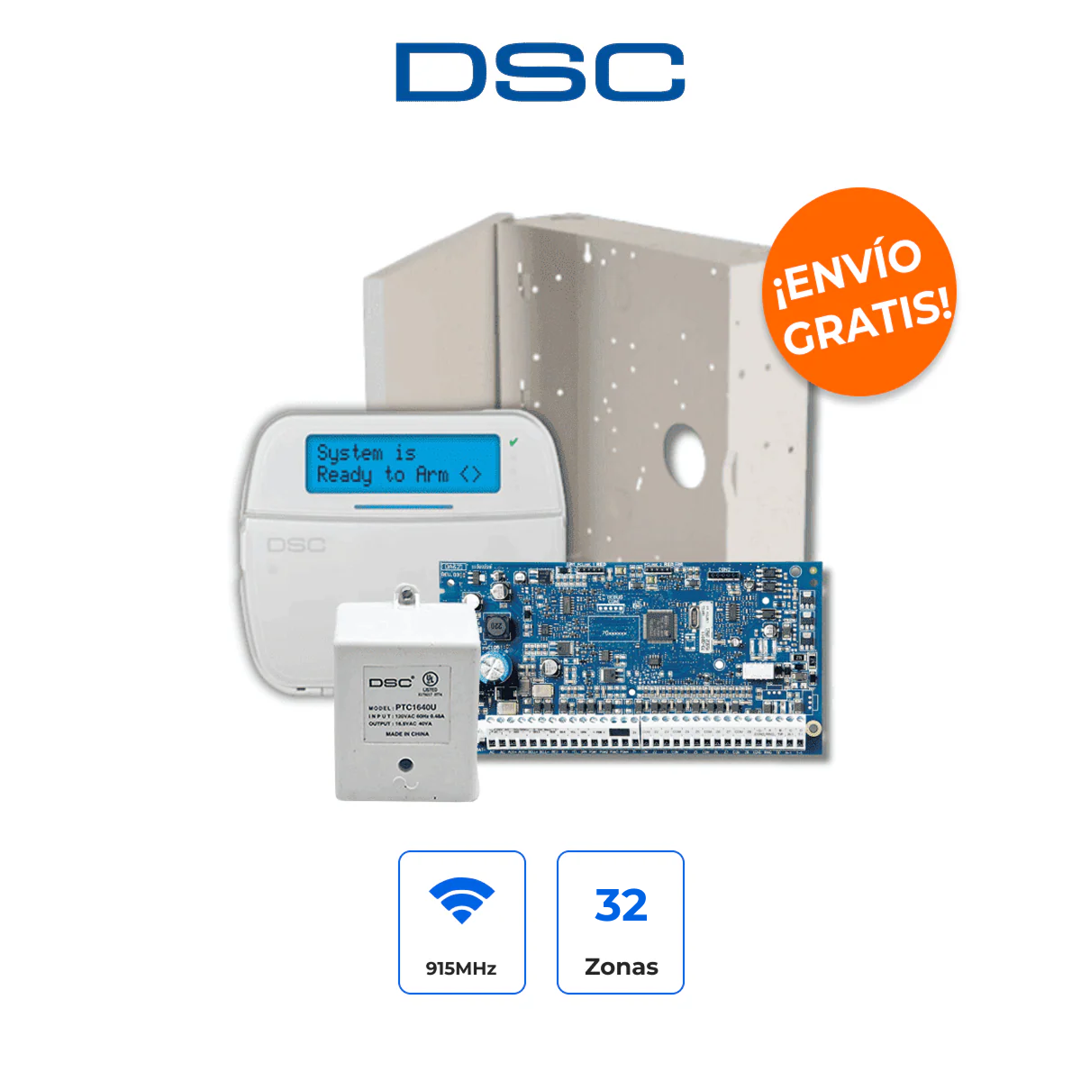 DSC PowerSeries NEO Kit NEO-ALFA-RF Panel 32 Zonas Inalámbricas con Teclado Alfanumérico RF
