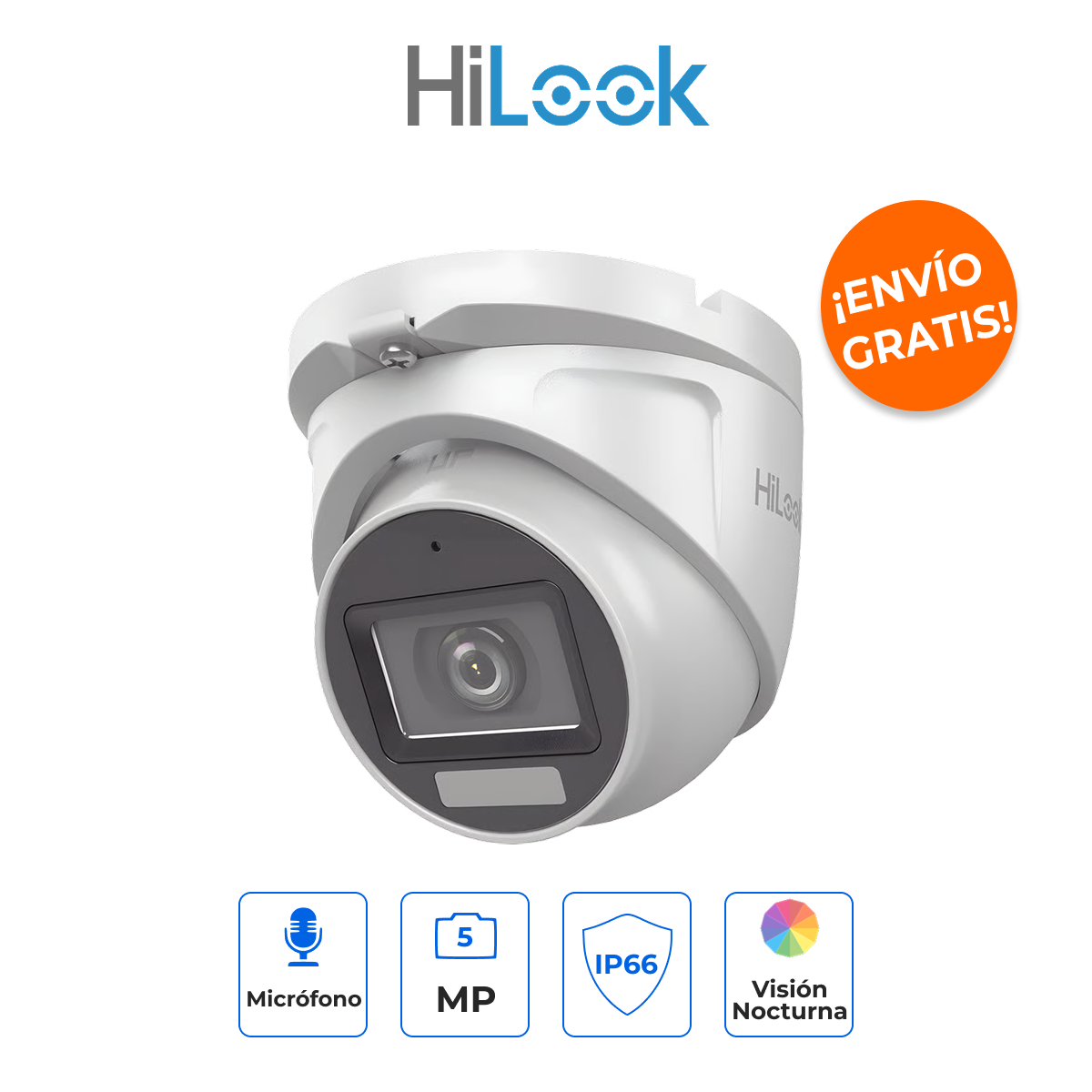 HILOOK THC-T157-LMS Turret 3K Metálica Dual Light con Audio por Coaxitron y Exterior IP66