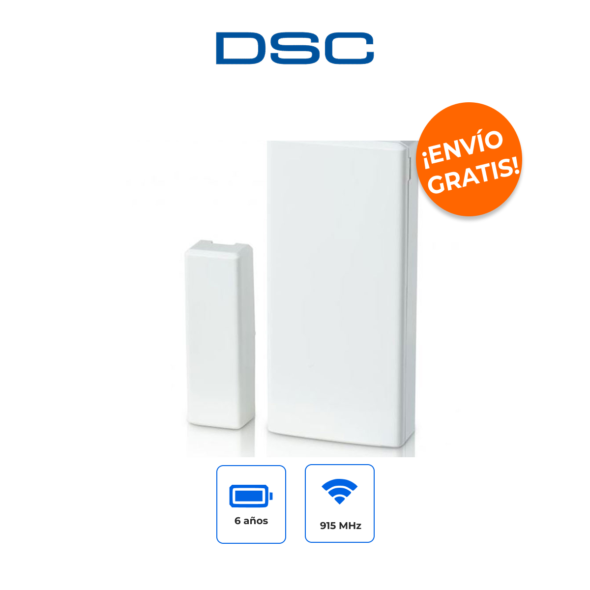 DSC PG9303 Contacto Magnético Inalámbrico Ultra Slim con Tecnología PowerG y Batería de 6 Años