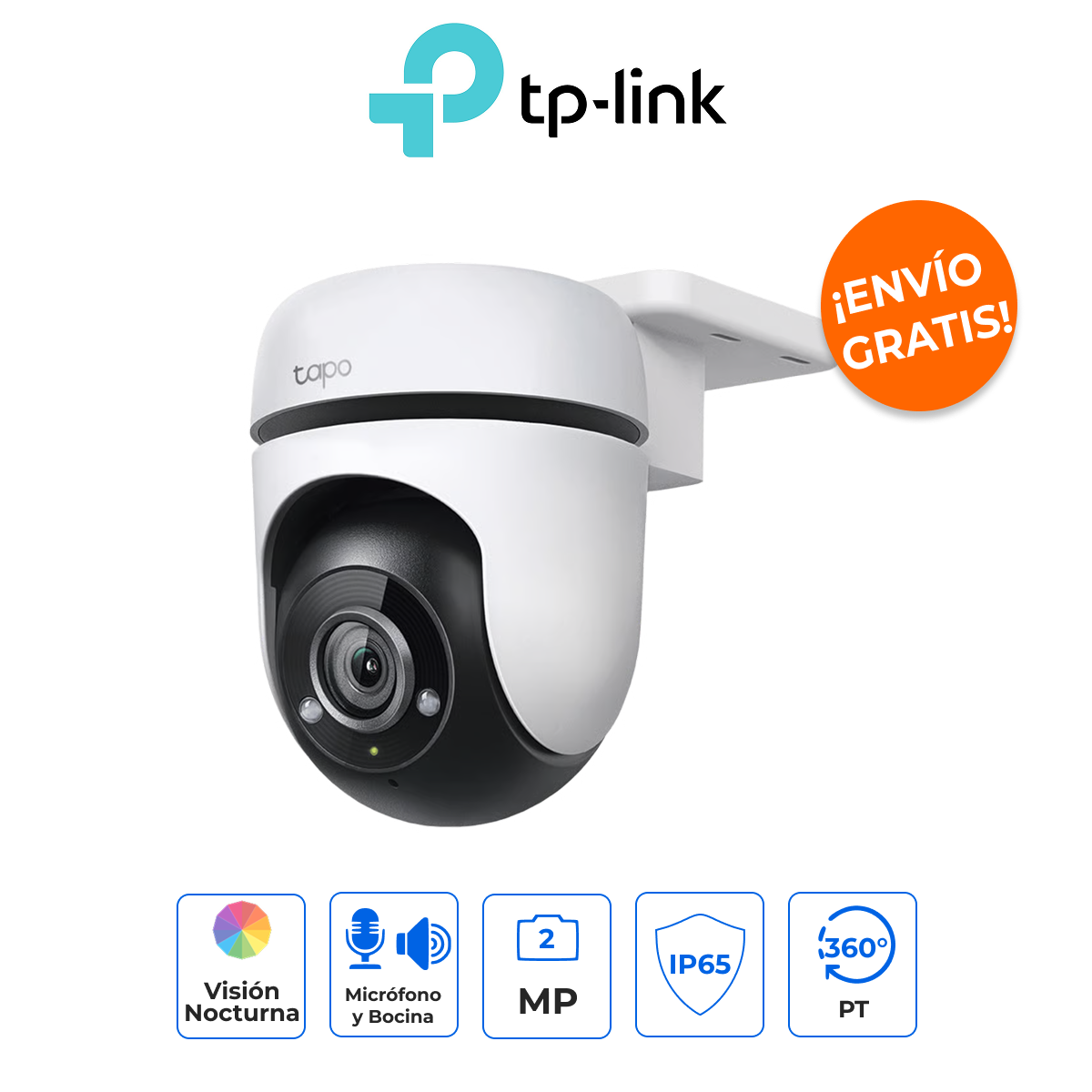 TP-LINK TAPO-C500 - Cámara IP Wi-Fi de 2MP (1080p) con Movimiento 360° y Alarma Disuasiva