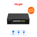 Ruijie RG-ES106F-P Switch PoE No Administrable de 6 Puertos (4 PoE + 2 Uplink) 54W