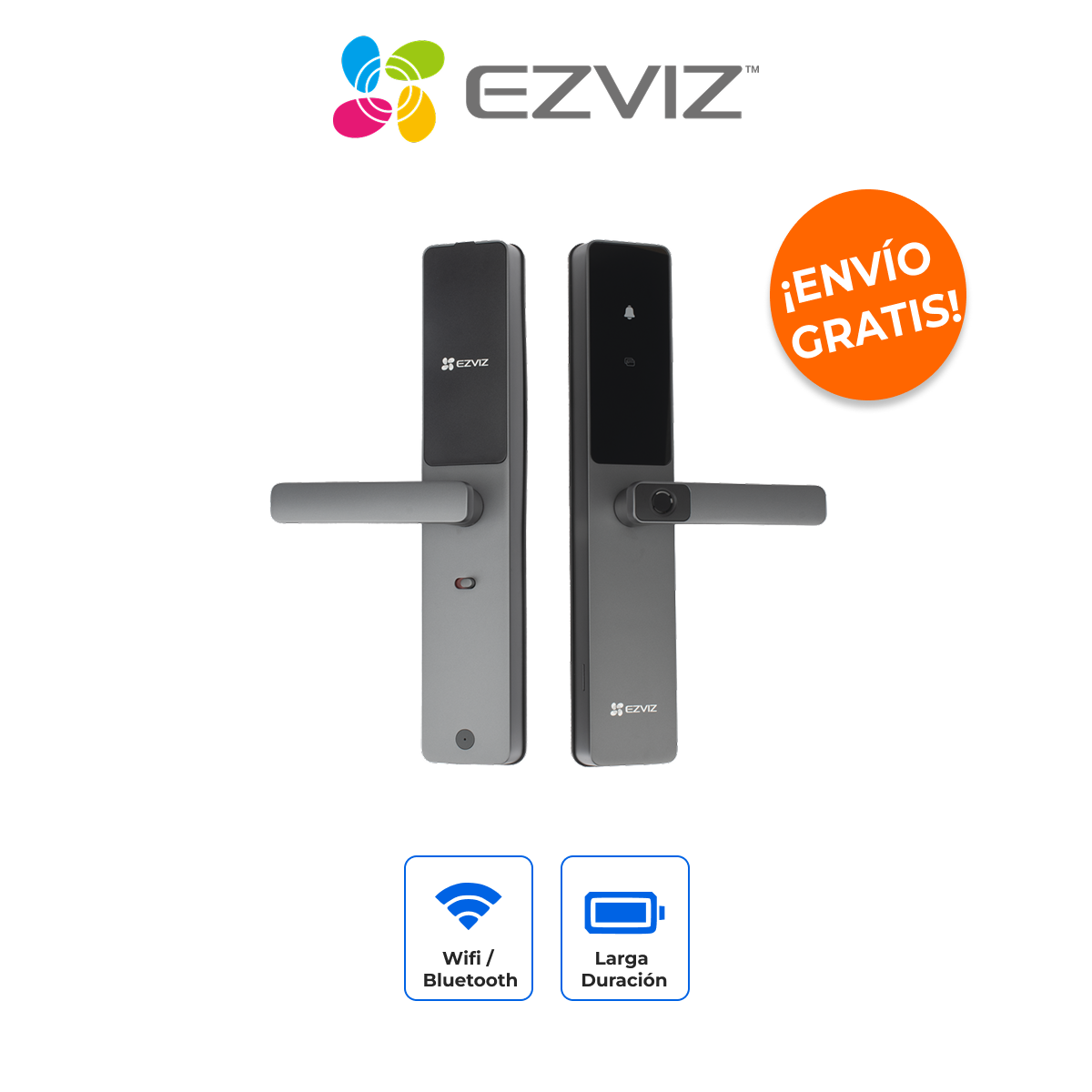 EZVIZ CS-DL05-R100 Cerrojo Inteligente Tipo Americano WiFi con Huella y Acceso Remoto