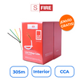 SFIRE SF-22-04-LE Bobina de 305m de Cable 4x22 AWG para Alarma y Automatización
