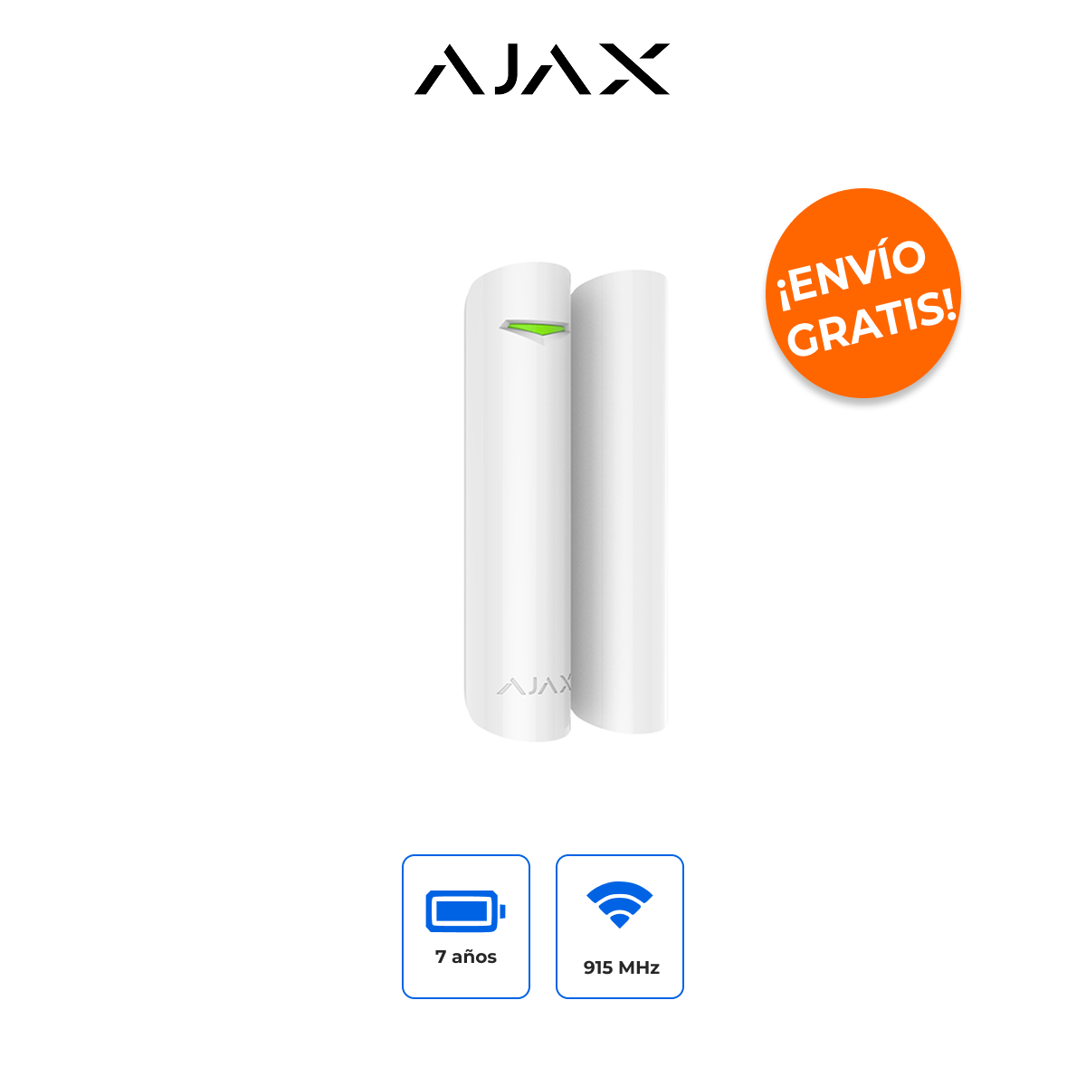 AJAX DoorProtect (9NA) Detector Magnético Inalámbrico de Alta Gama con Batería de 7 Años